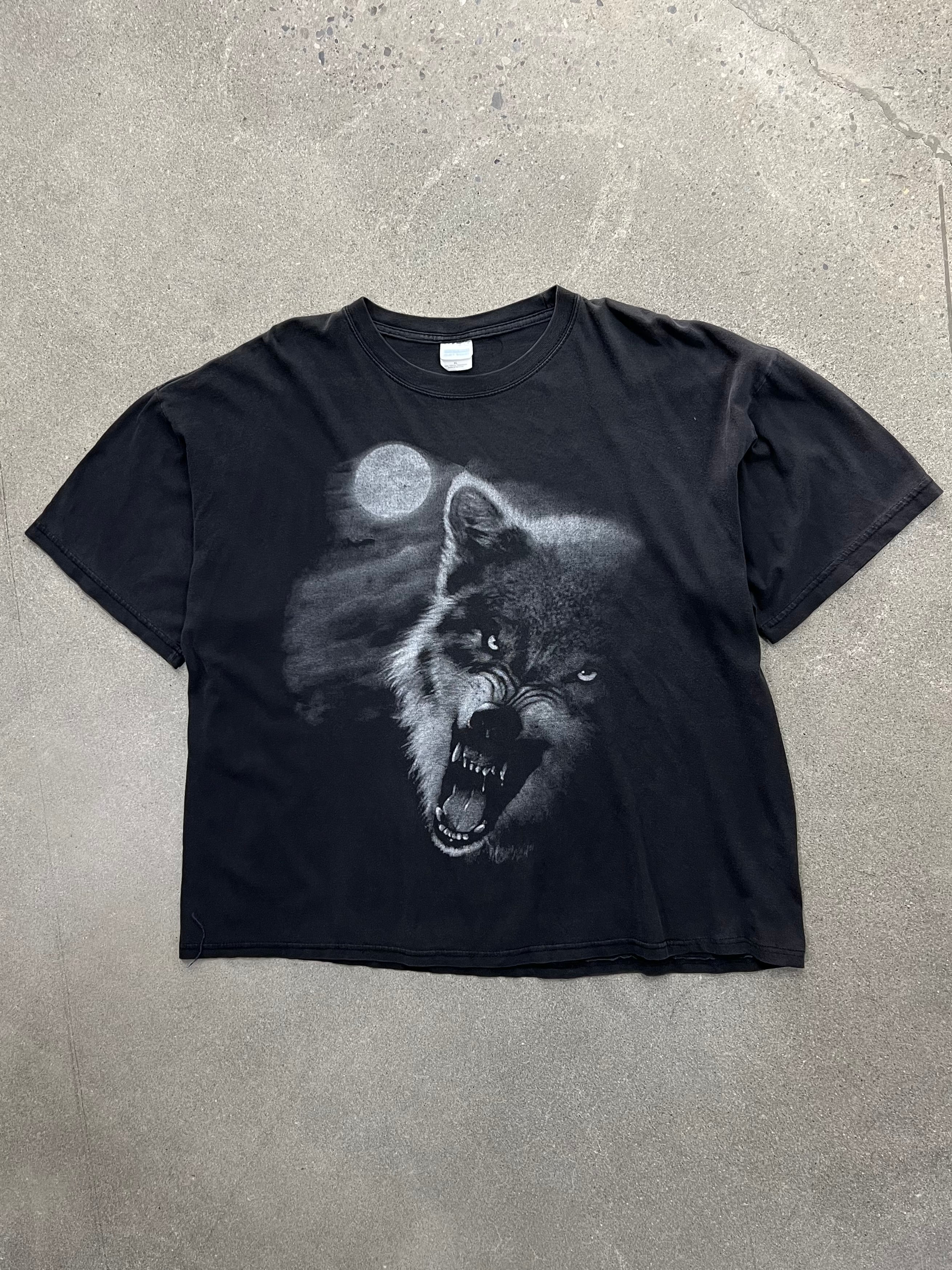 Faded Midnight Wolf T-Shirt -XL
