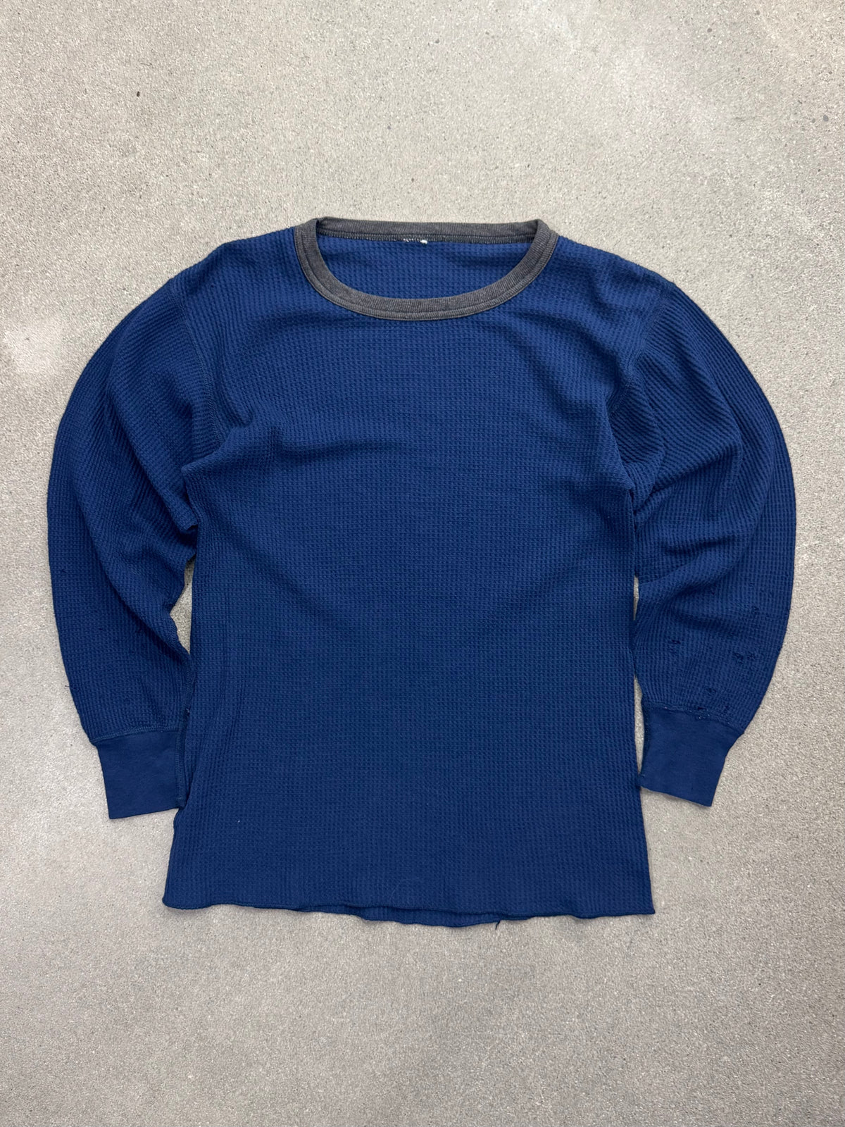 Blank Waffle-Knit Long Sleeve Thermal Shirt - S