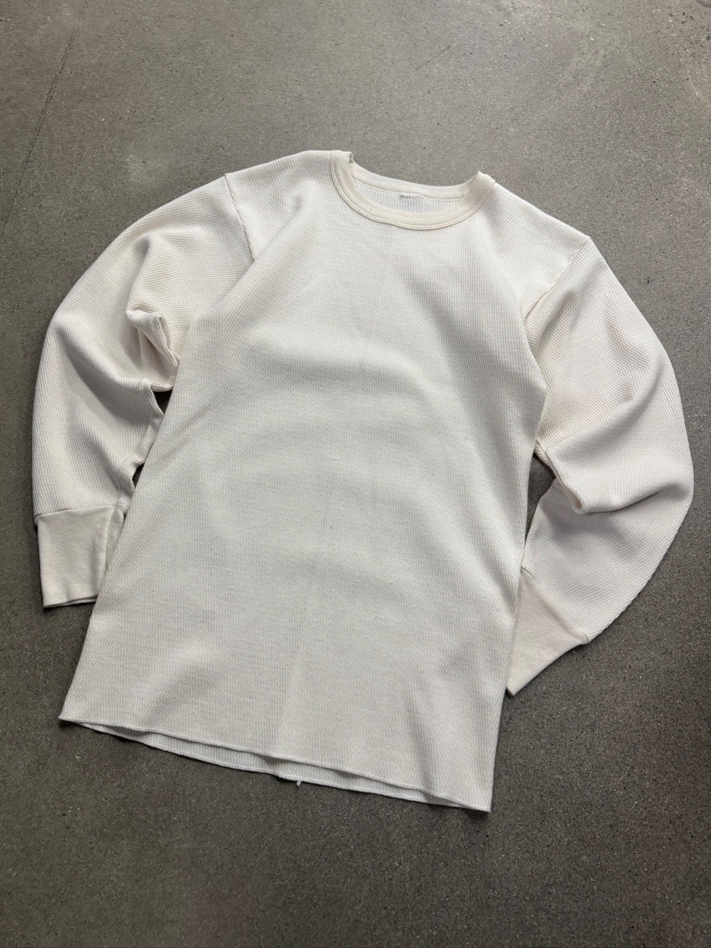 Blank Waffle-Knit Long Sleeve Thermal Shirt - M