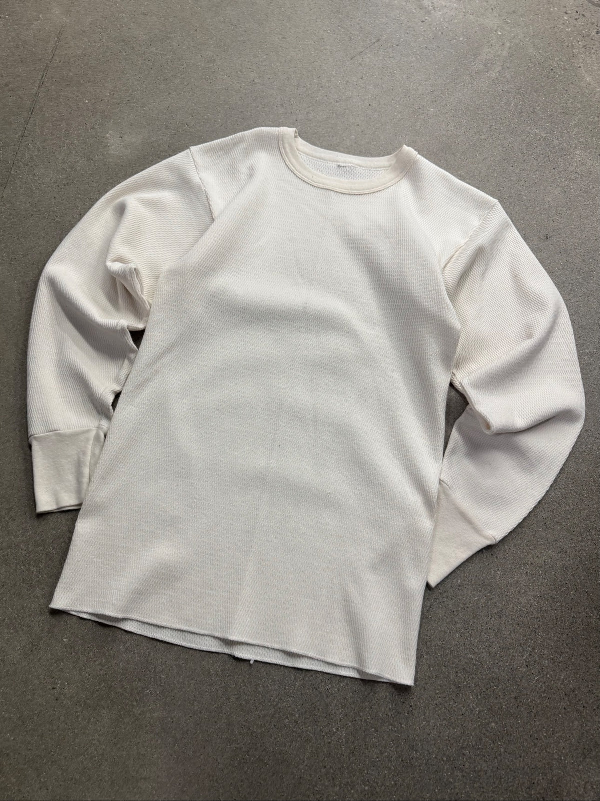 Blank Waffle-Knit Long Sleeve Thermal Shirt - M