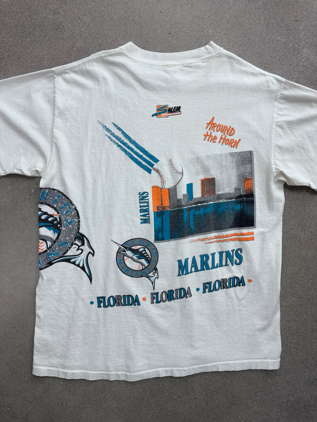 1991 Salem Sportswear Florida Marlins Around The Horn MLB T-Shirt - XL