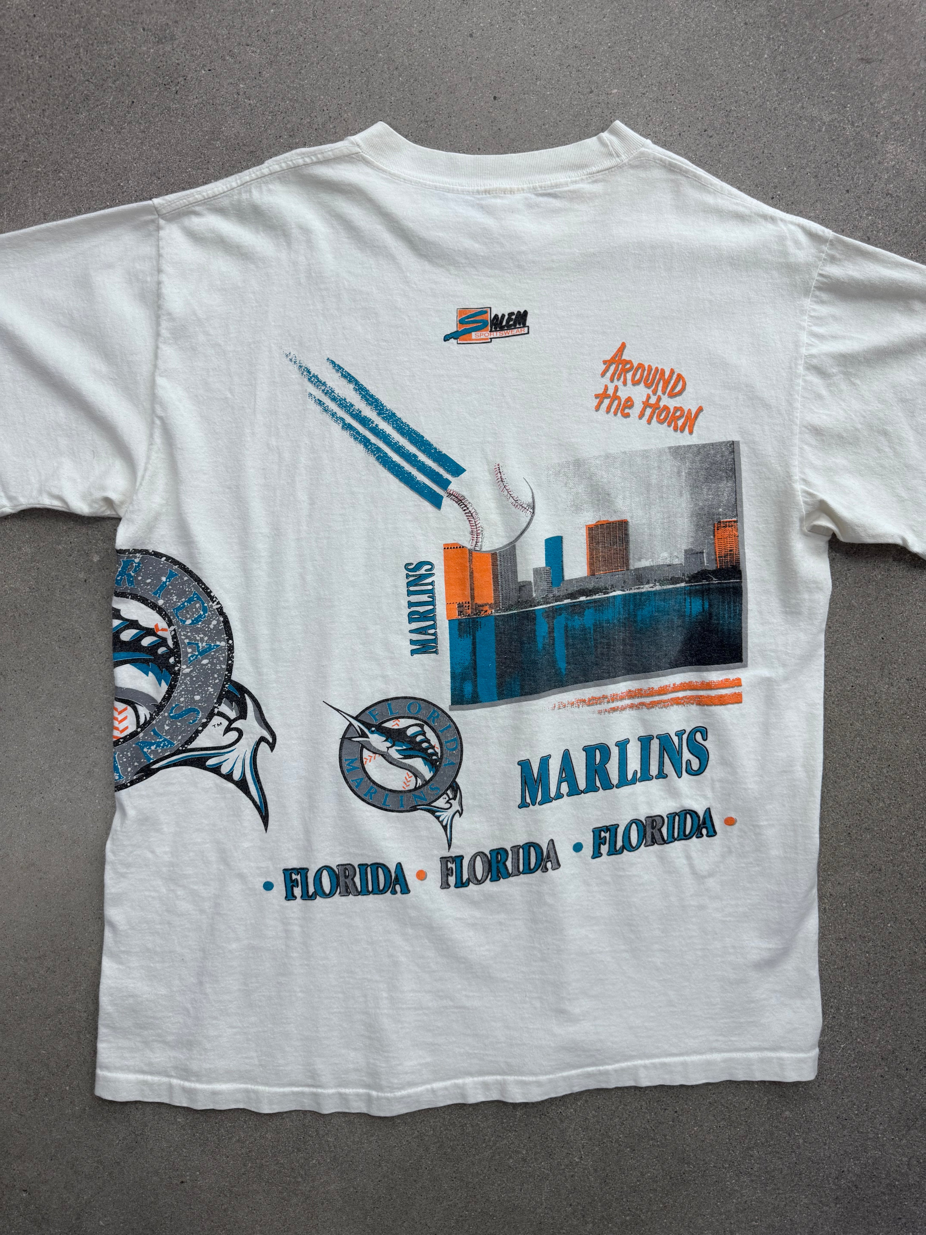 1991 Salem Sportswear Florida Marlins Around The Horn MLB T-Shirt - XL