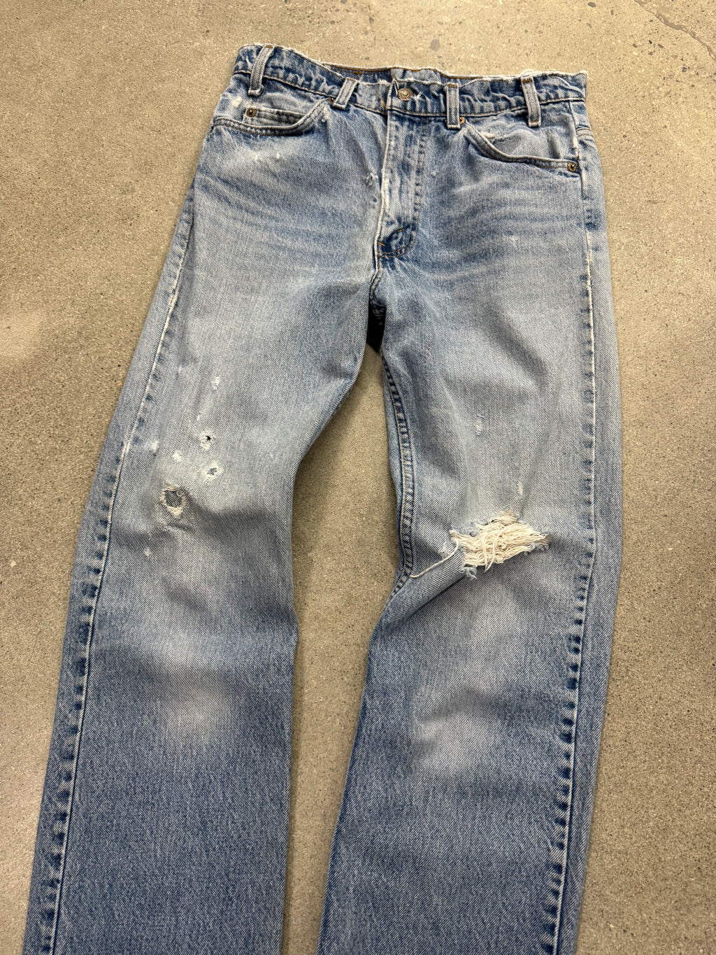 Faded & Distressed Levi’s 517 Orange Tab Jeans - 30”
