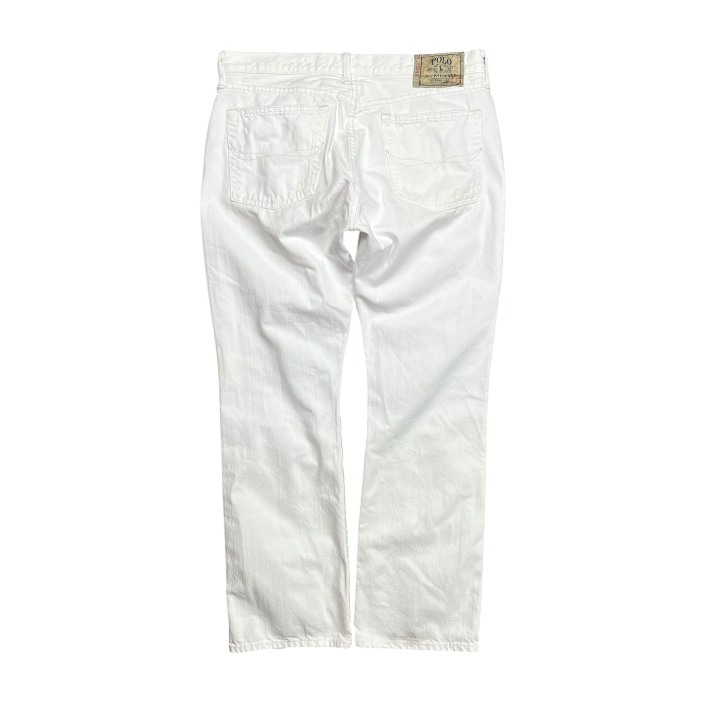 Polo Ralph Lauren White Bootcut Destino Jeans - 34"