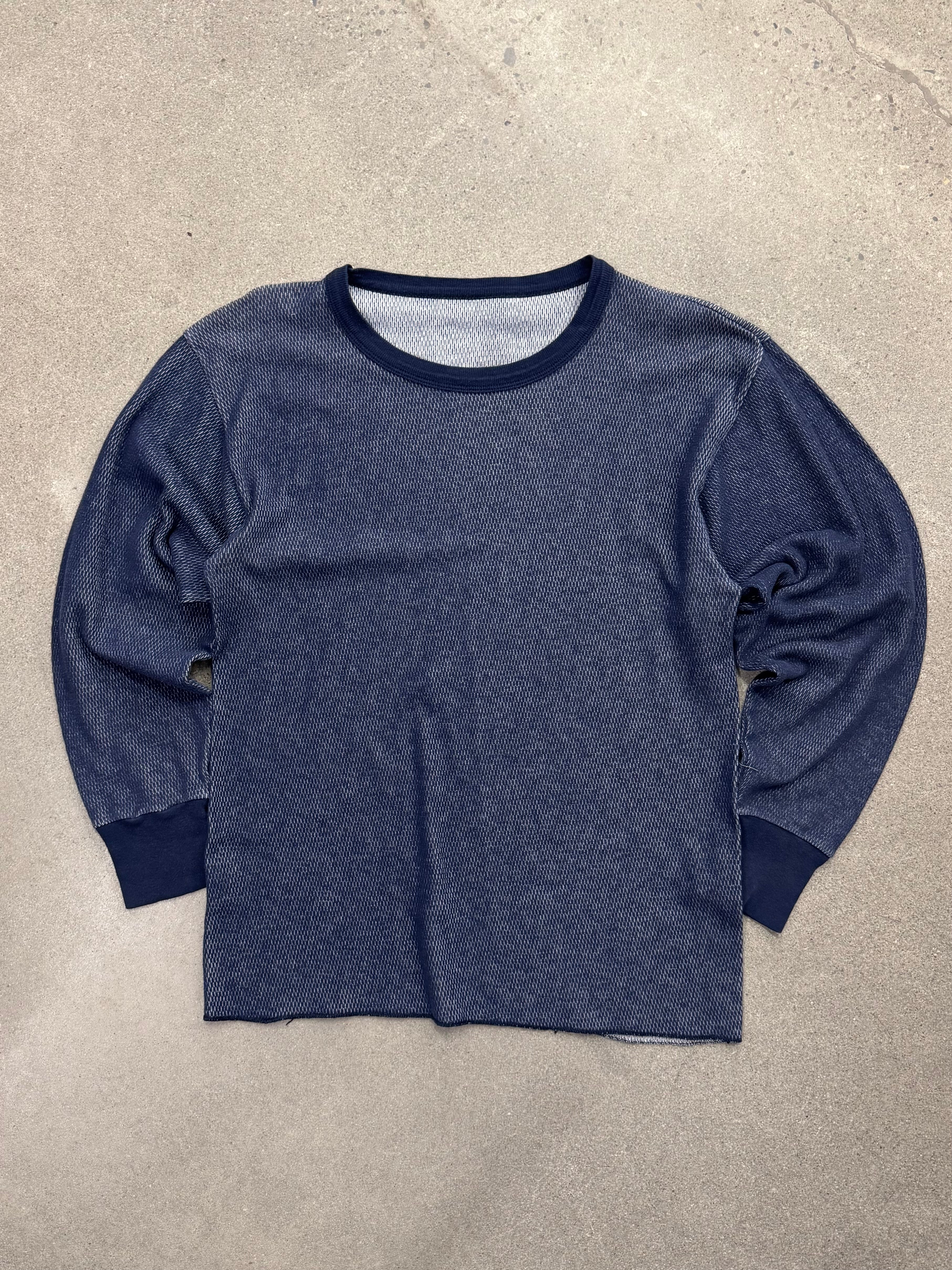 Blank Waffle-Knit Long Sleeve Thermal Shirt - L