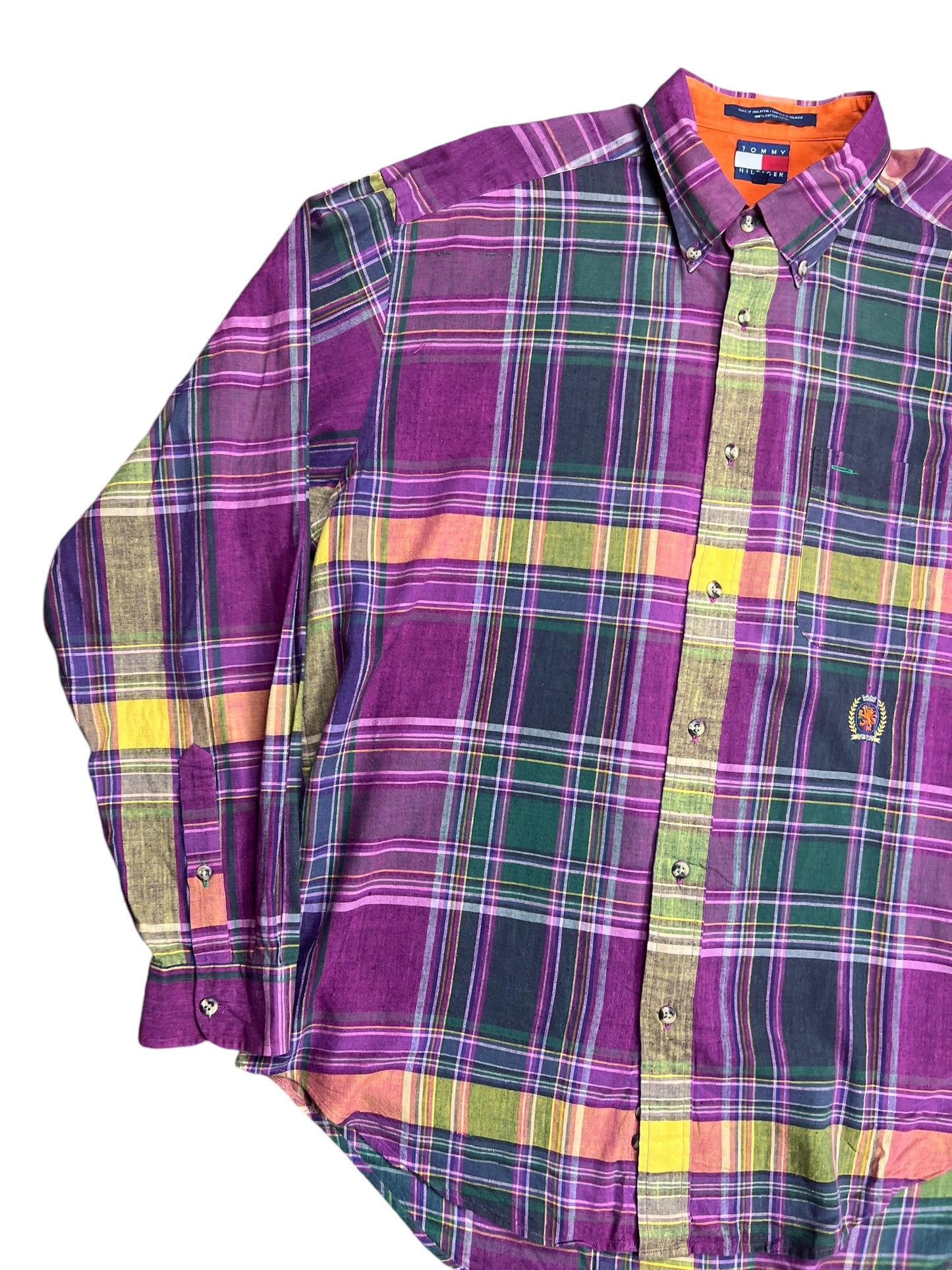Tommy Hilfiger Purple Plaid Button-up Shirt - XL