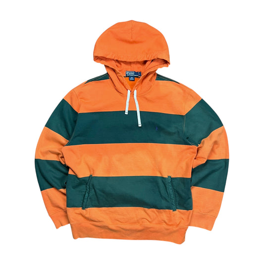 Polo Ralph Lauren Orange & Green Pullover Hoodie - L