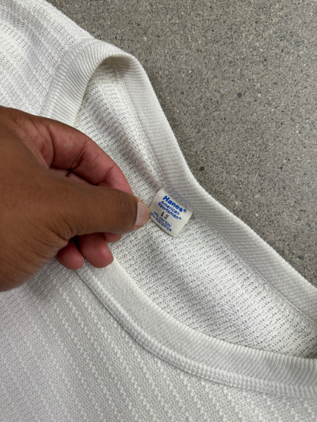Hanes Waffle-Knit Long Sleeve Thermal Shirt - L