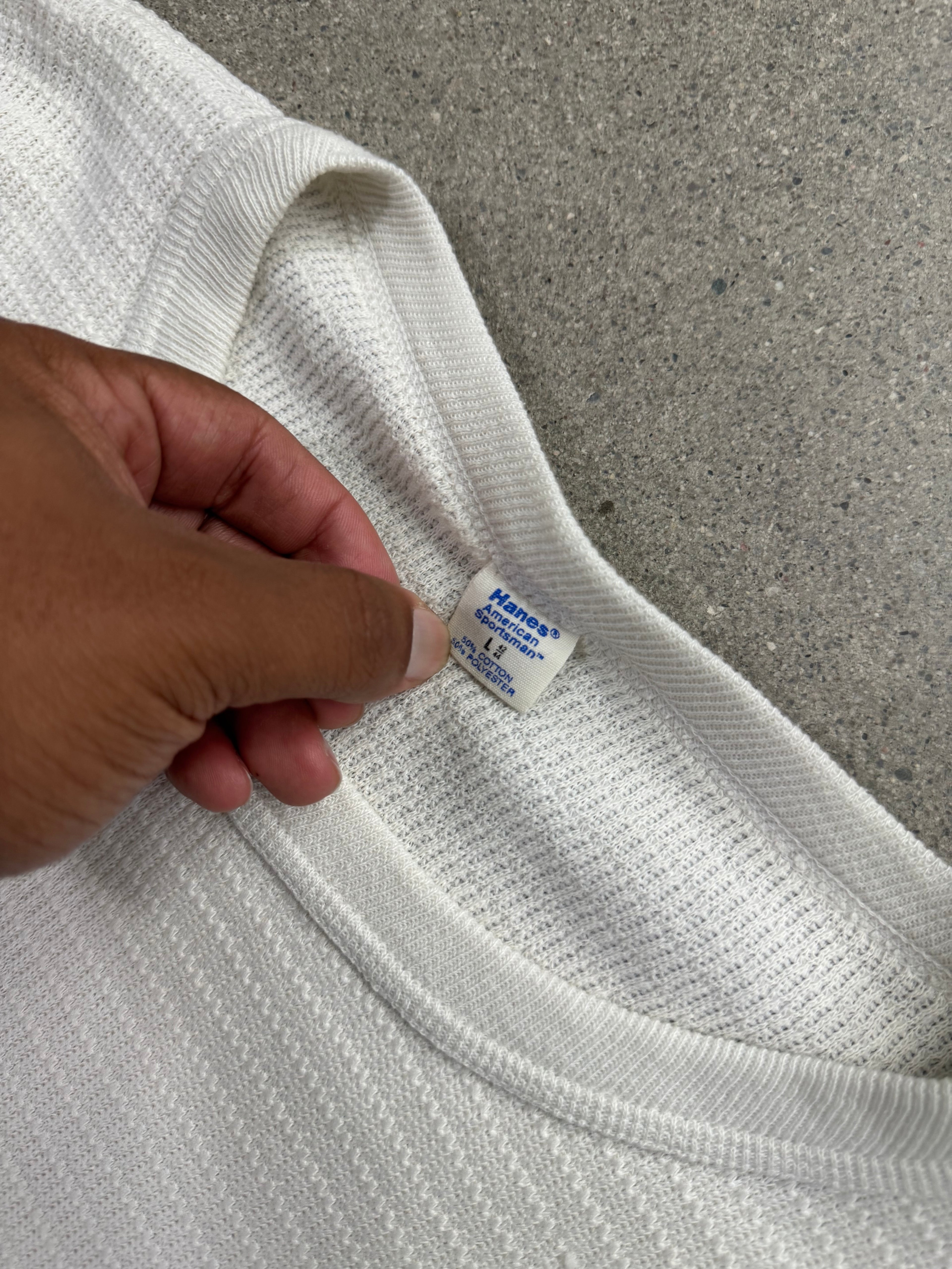 Hanes Waffle-Knit Long Sleeve Thermal Shirt - L