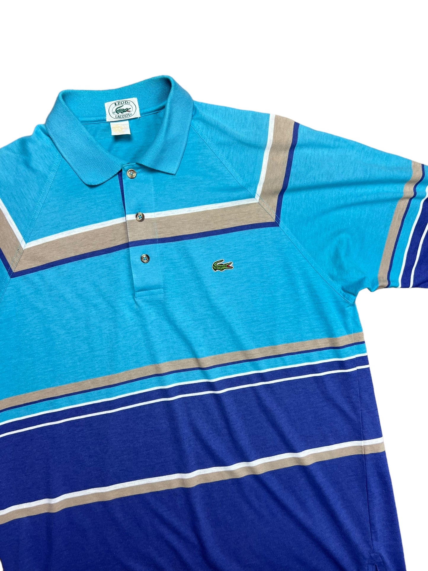 IZOD Lacoste Blue & Purple Polo Shirt - L