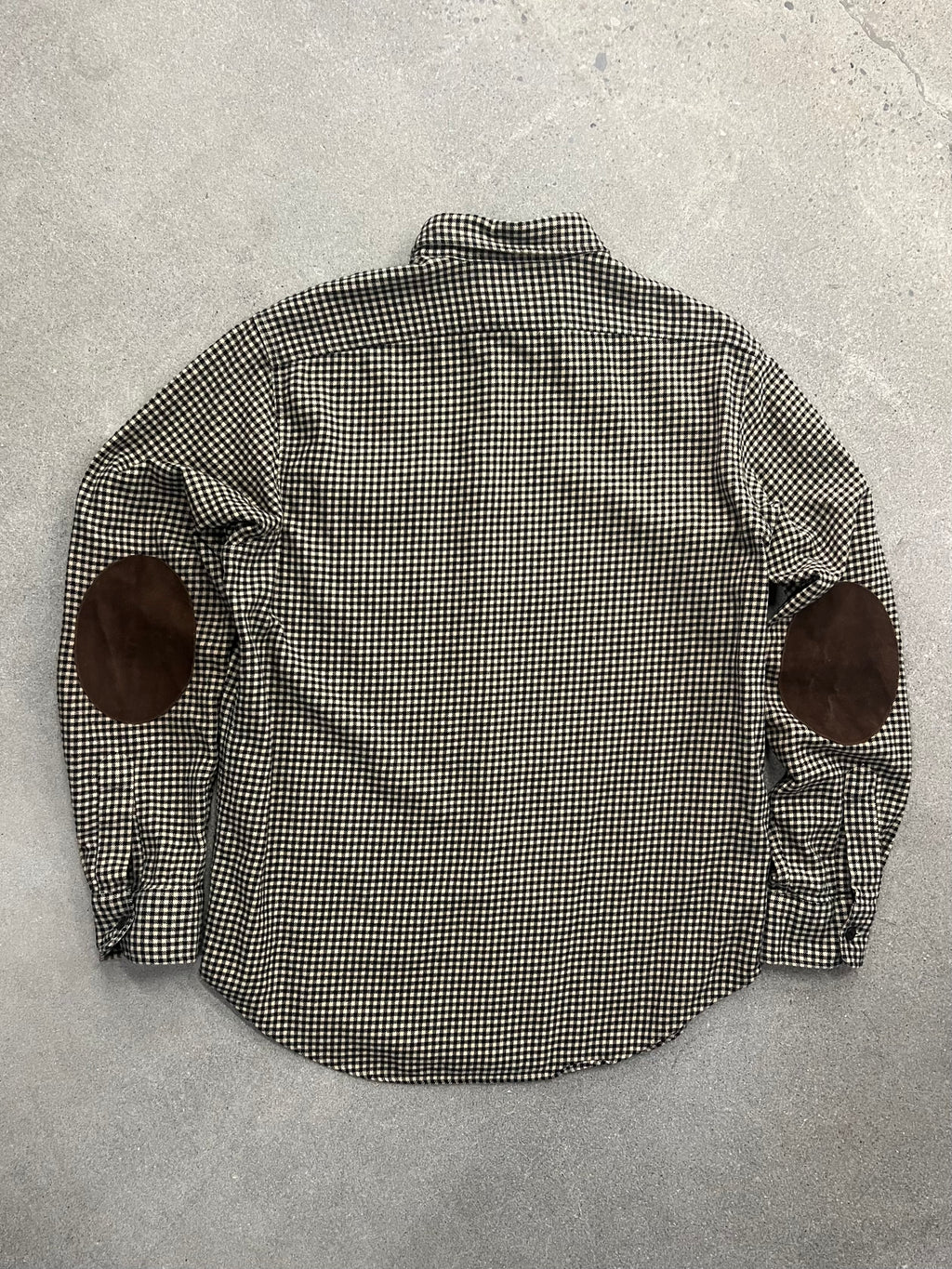 Polo By Ralph Lauren Suede-Patch Plaid Shirt - L