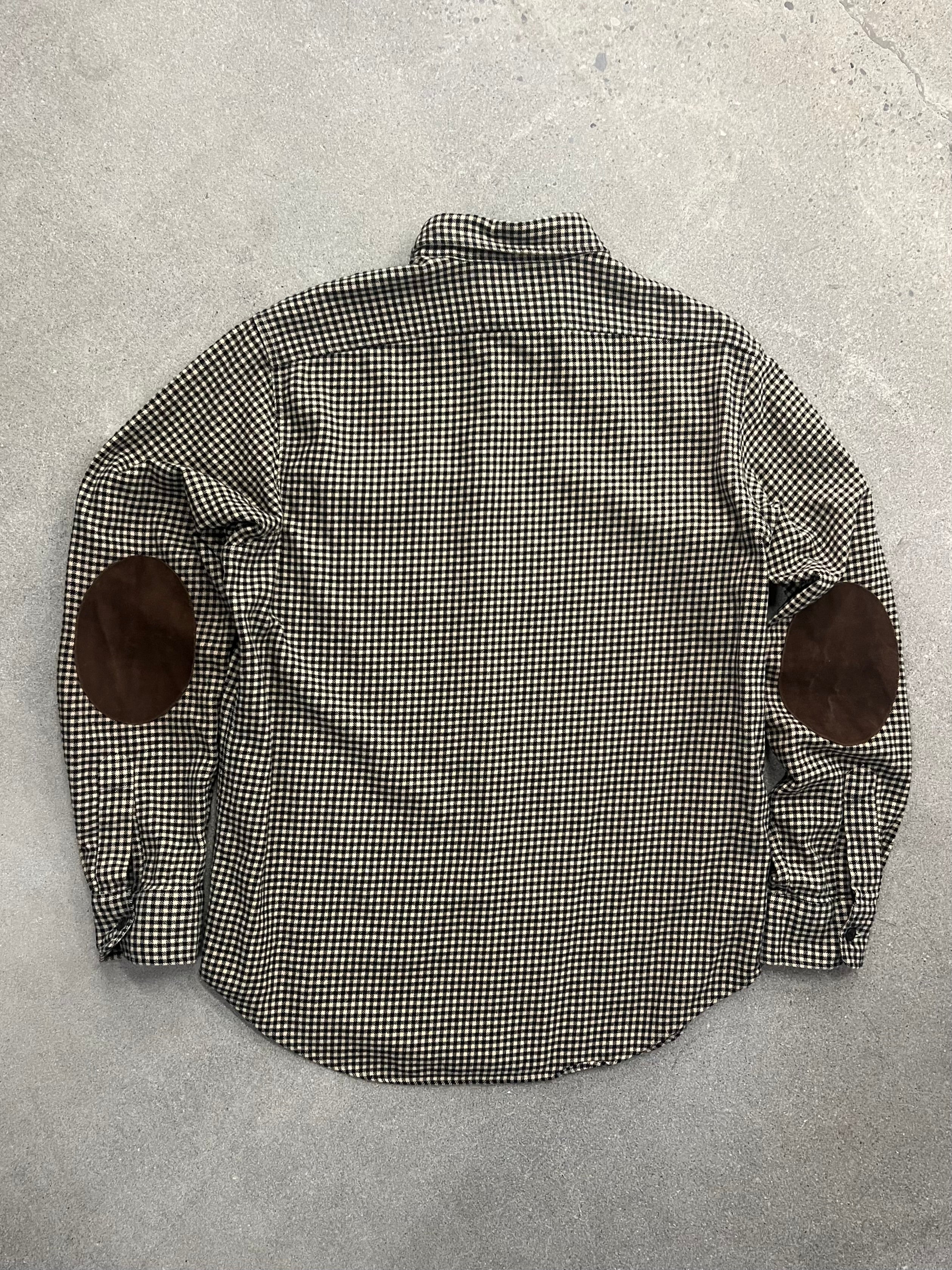 Polo By Ralph Lauren Suede-Patch Plaid Shirt - L