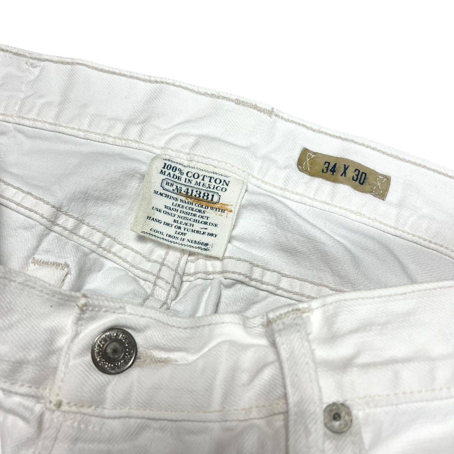 Polo Ralph Lauren White Bootcut Destino Jeans - 34"