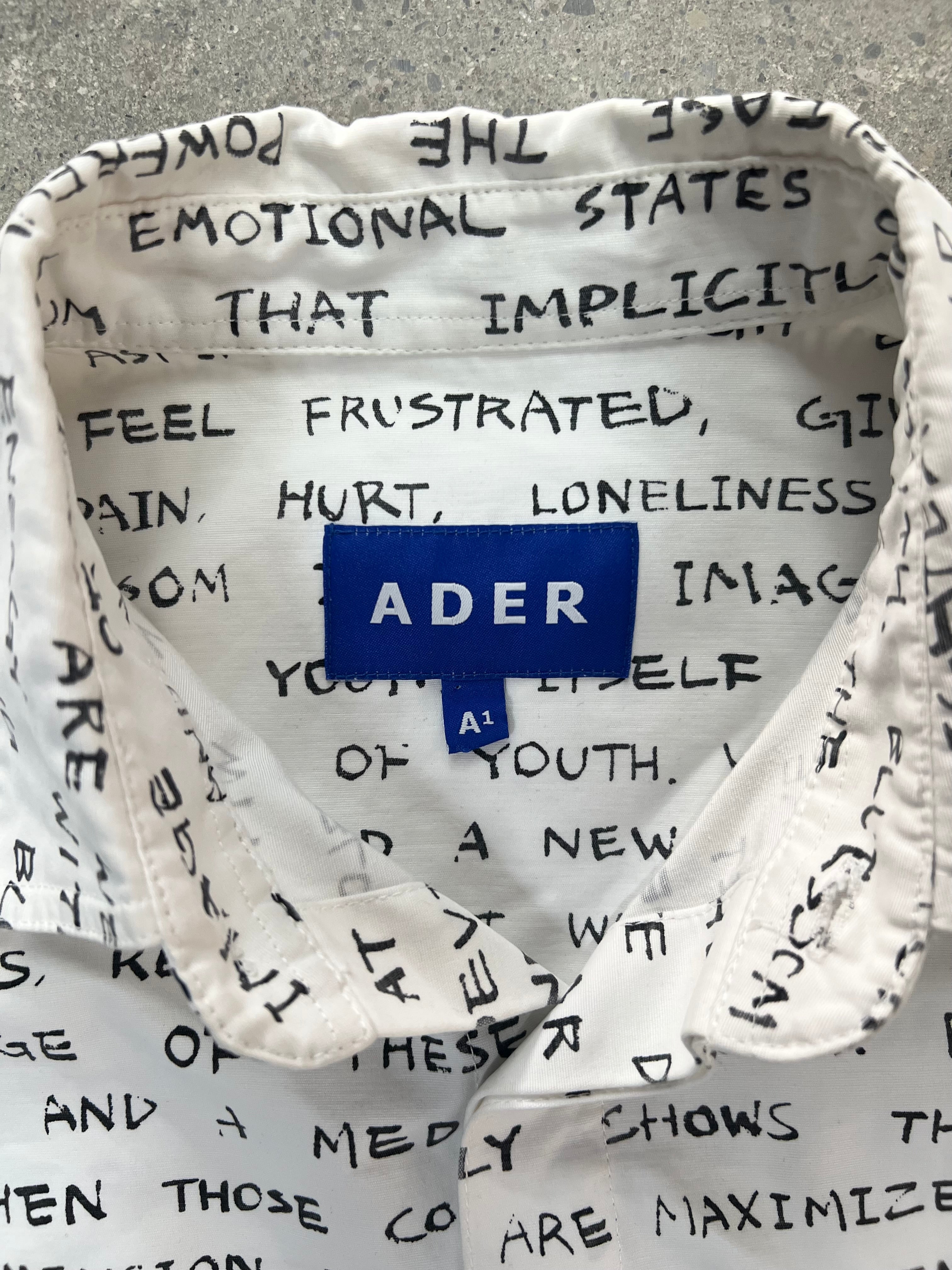 Ader Error Letter Button-Up Shirt - L