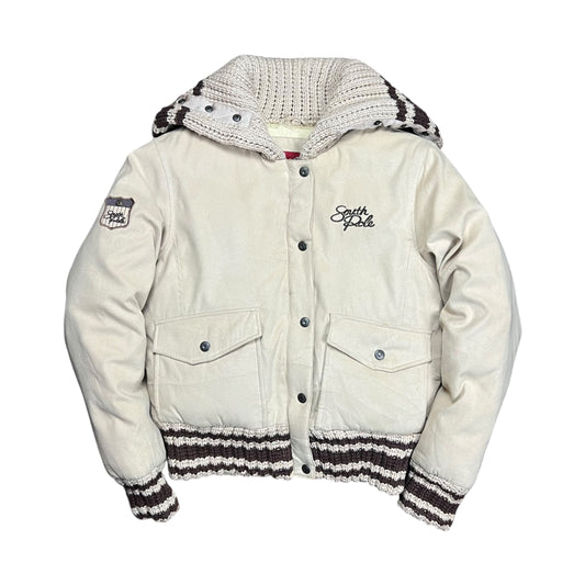 Southpole Tan Knit Down Bomber Jacket -  M