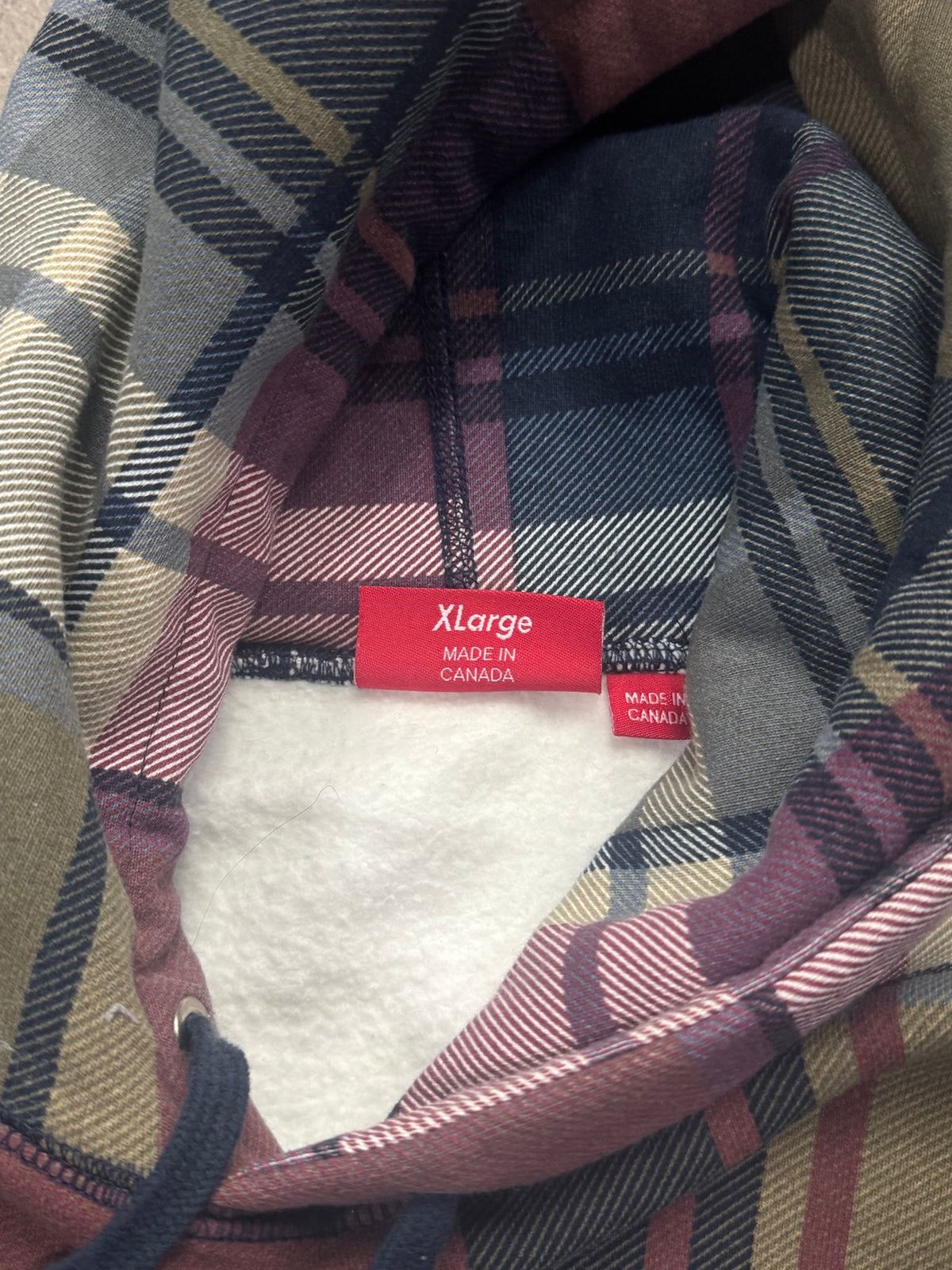Supreme Arc Logo Plaid Pullover Hoodie - XL