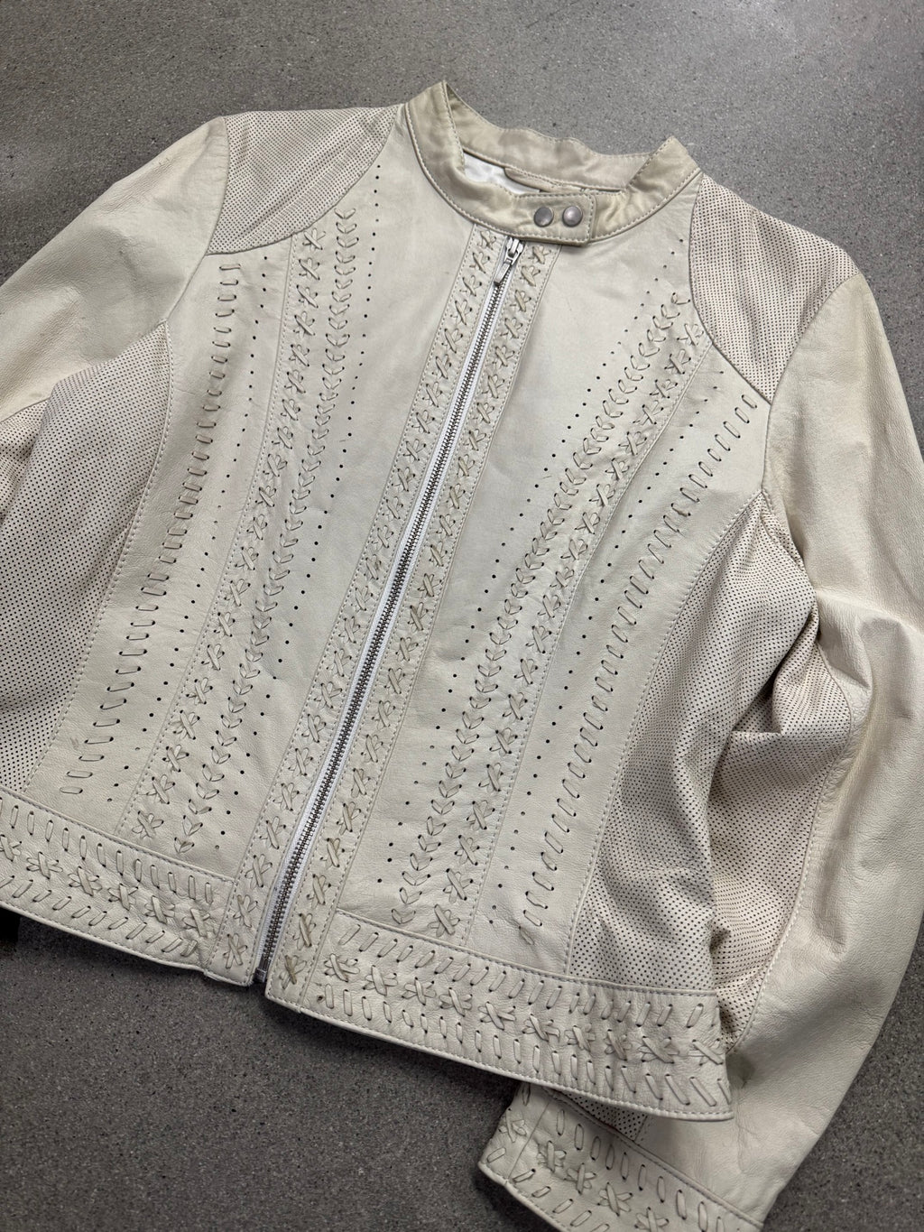 Danier Braided Leather Moto Jacket - M