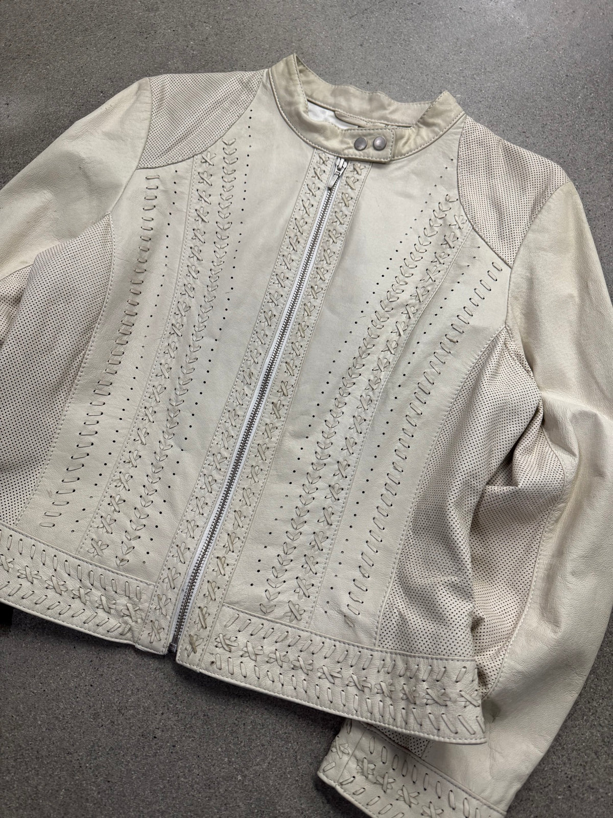Danier Braided Leather Moto Jacket - M