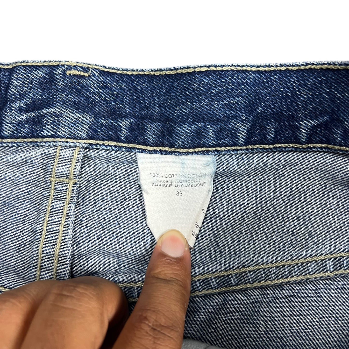 Levi's Faded Blue Orange Tab Jean Shorts - 36”