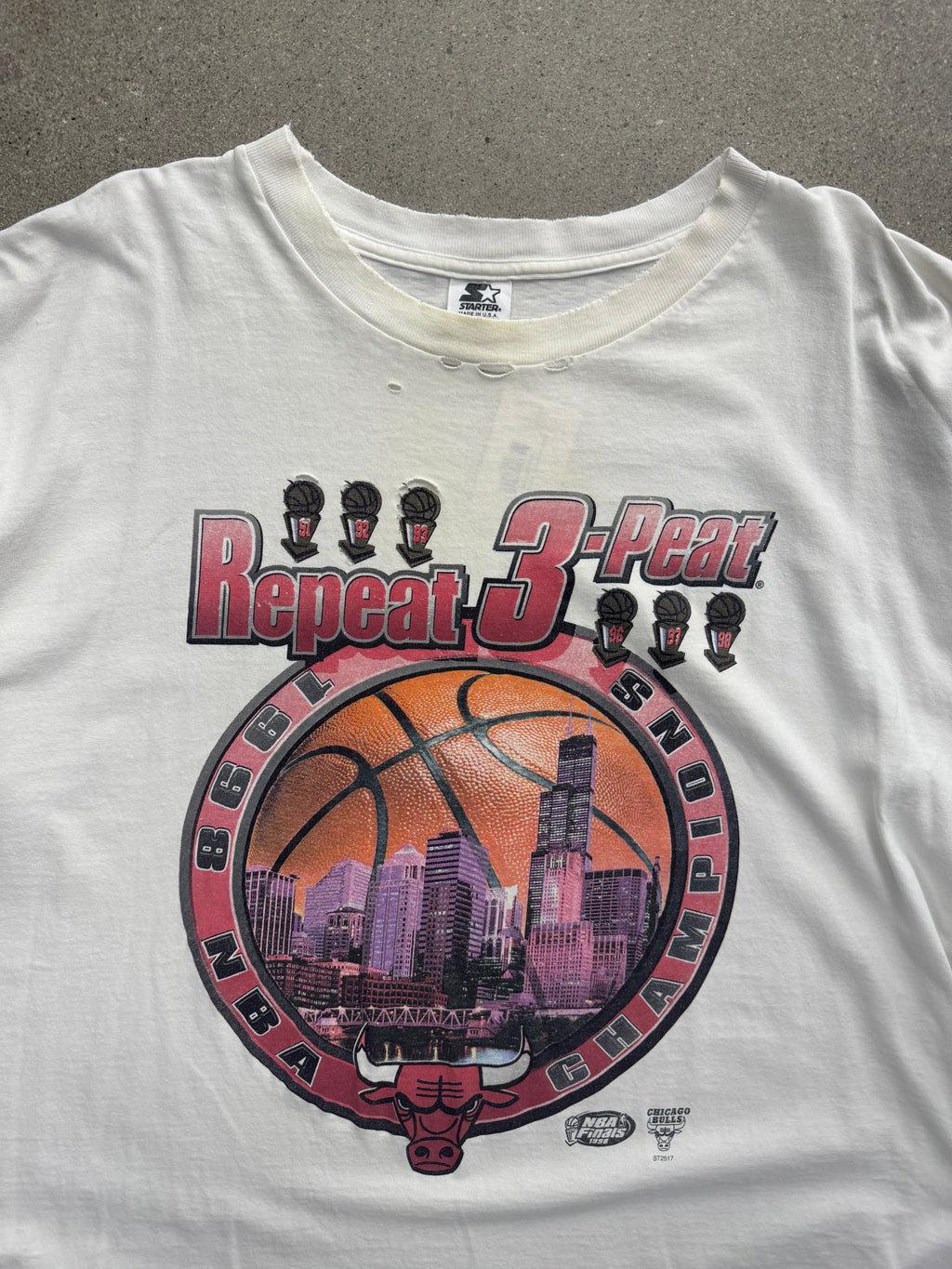 T-Shirt 1998 Starter Chicago Bulls Triple Champion NBA - XXL