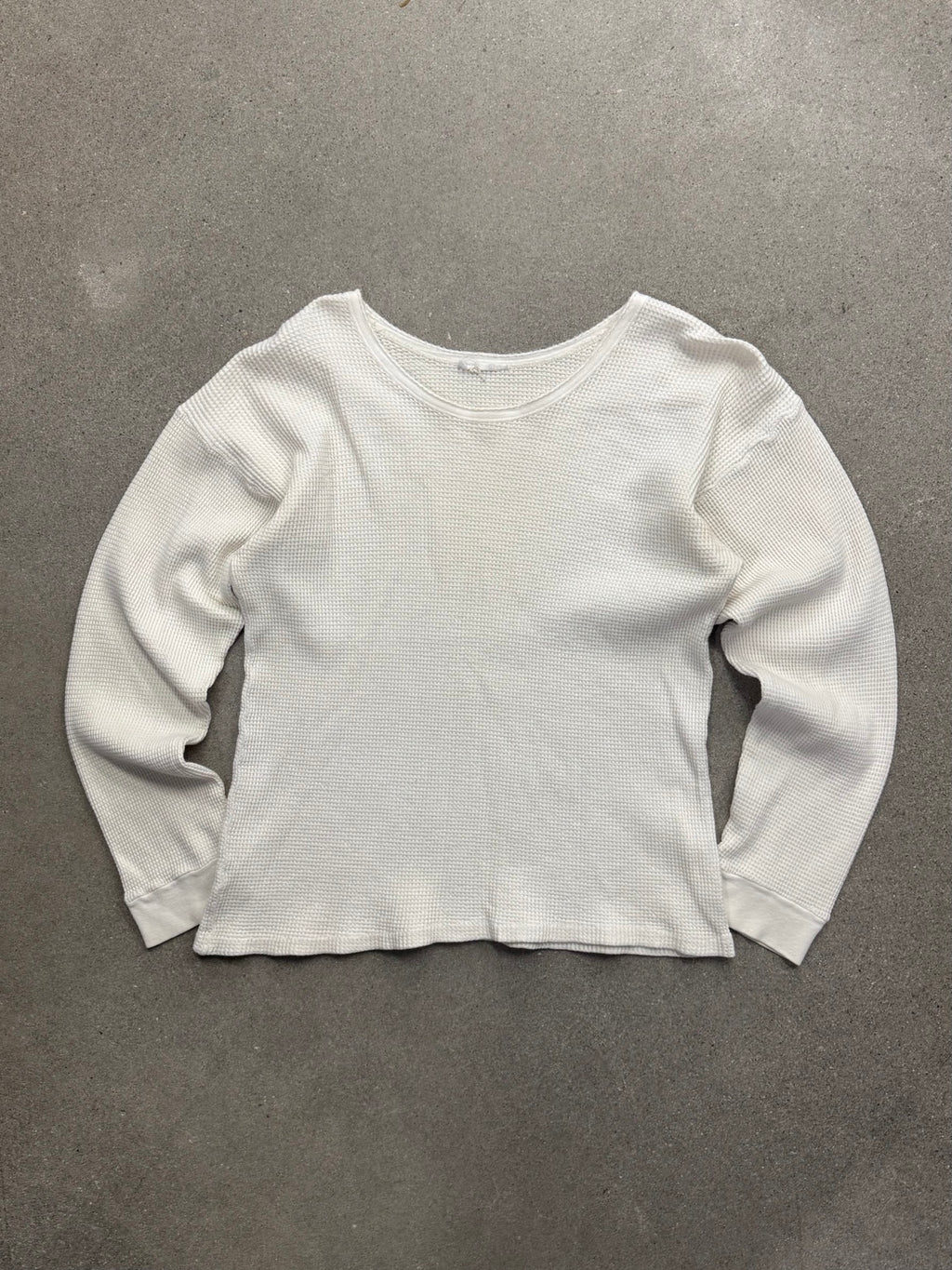 Blank Waffle-Knit Long Sleeve Thermal Shirt - S