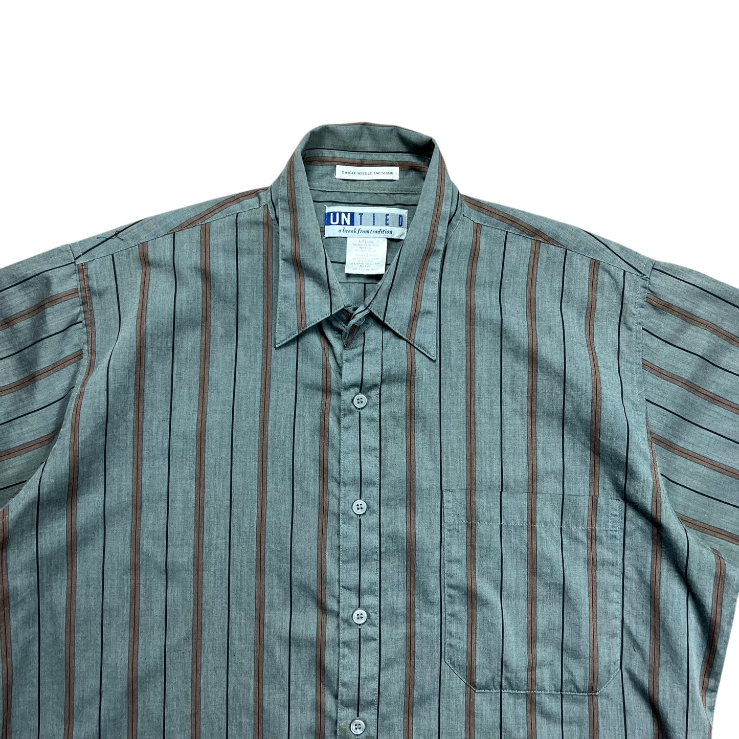 United Cropped Stripped Button-up Shirt - L