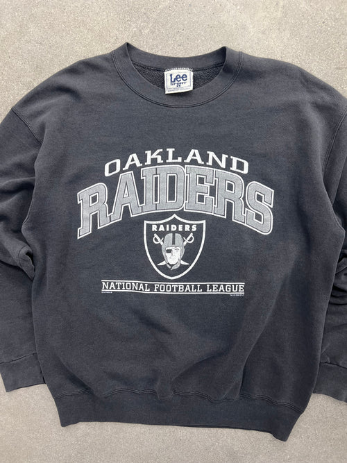 Faded Oakland Raiders NFL Crewneck Sweatshirt - L