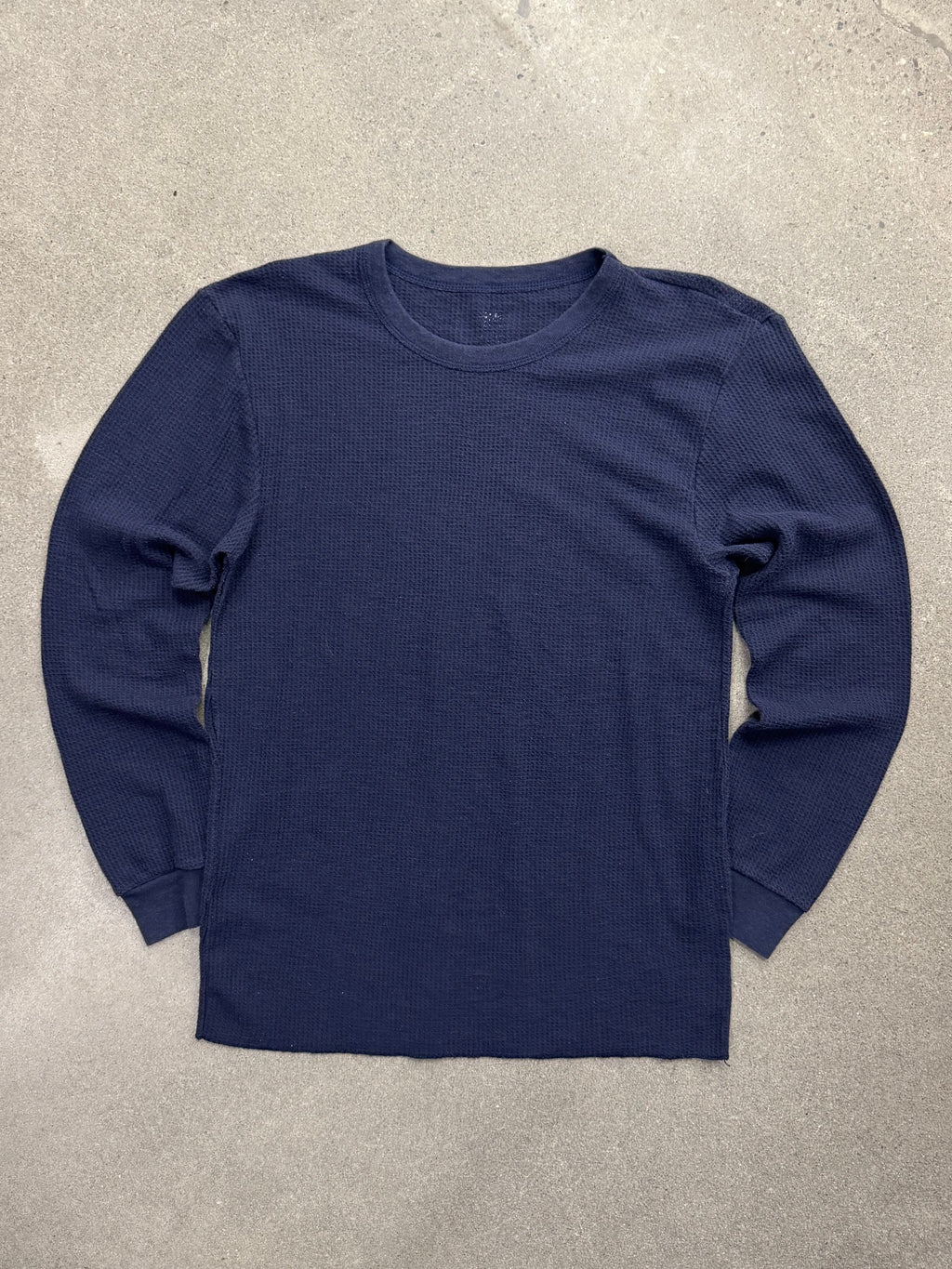 Blank Waffle-Knit Long Sleeve Thermal Shirt - L