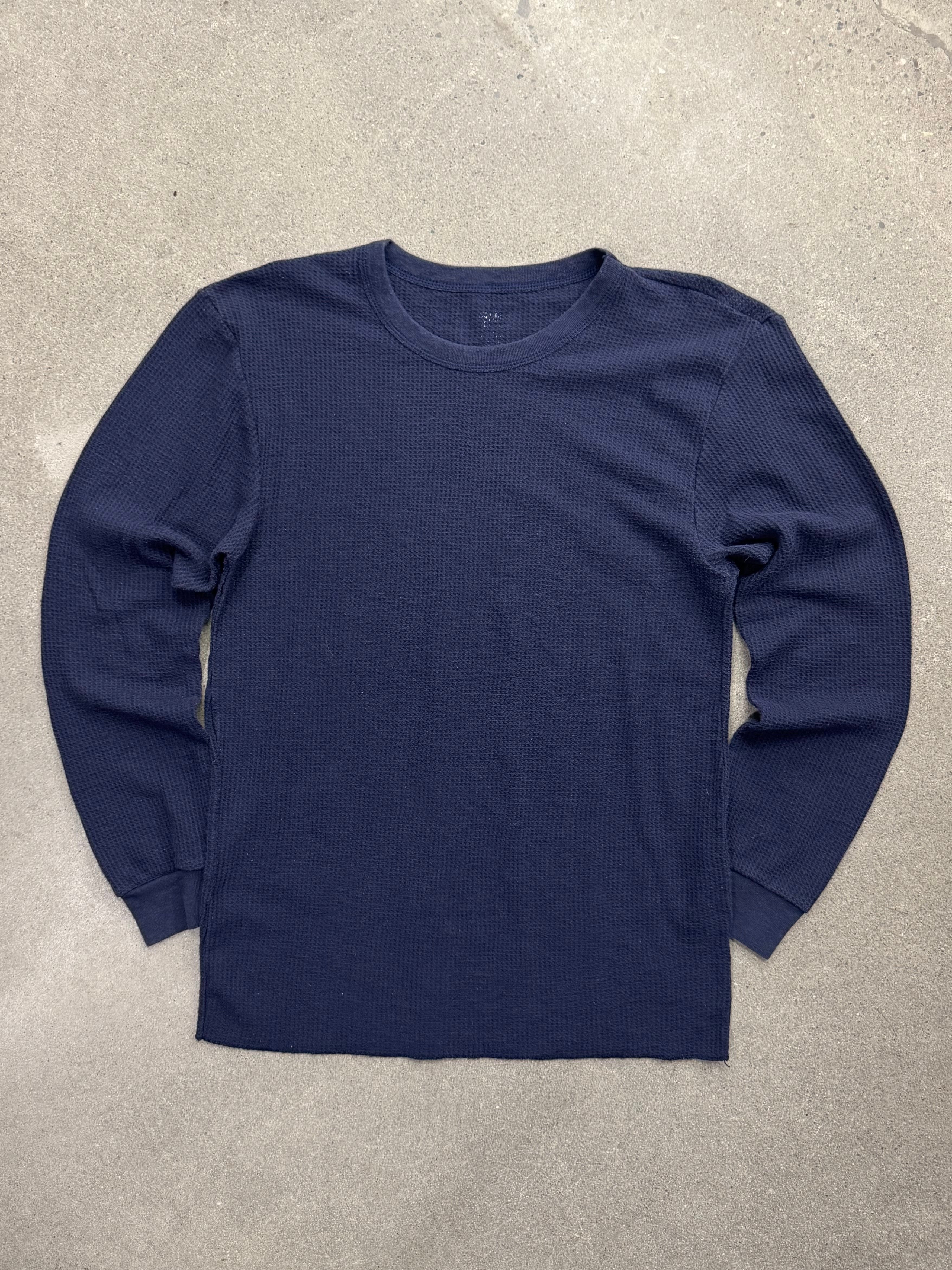 Blank Waffle-Knit Long Sleeve Thermal Shirt - L