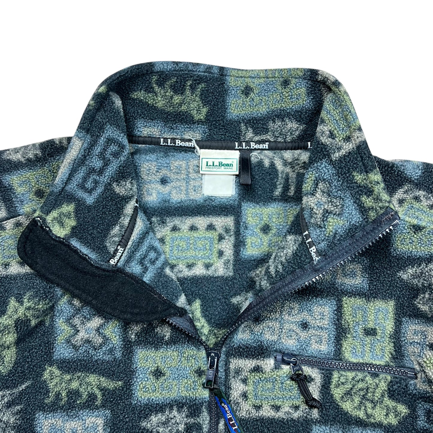 L.L. Bean All Over Print Nature Fleece Sweater - XL