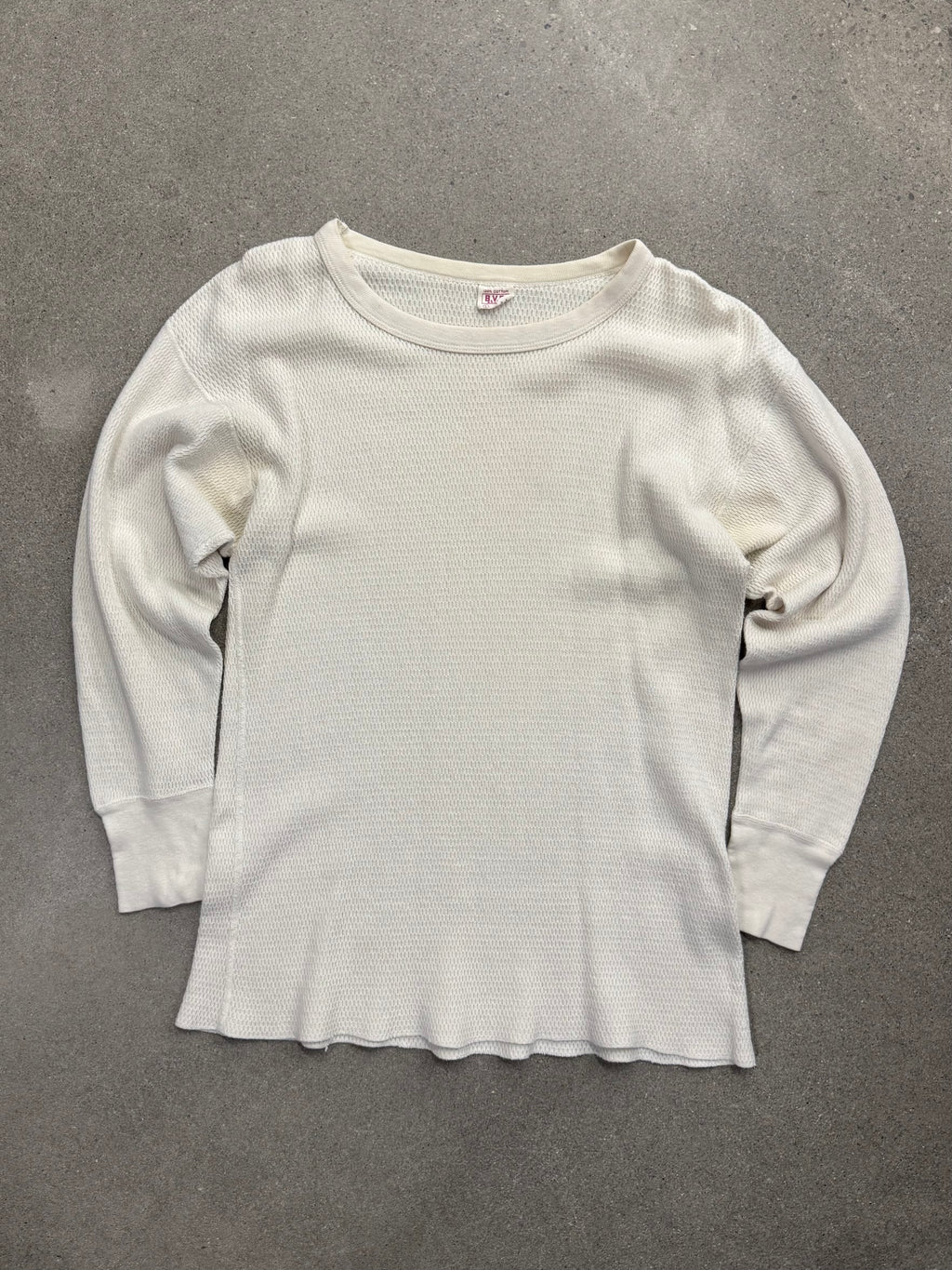 B.V.D. Blank Waffle-Knit Long Sleeve Thermal Shirt - L