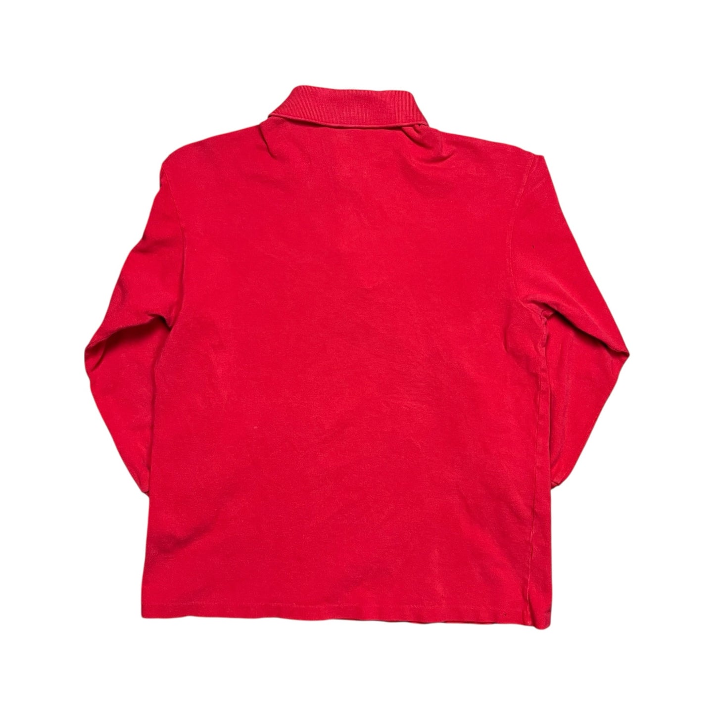 Chemise Lacoste Made in France Red Long Sleeve Polo Shirt - S