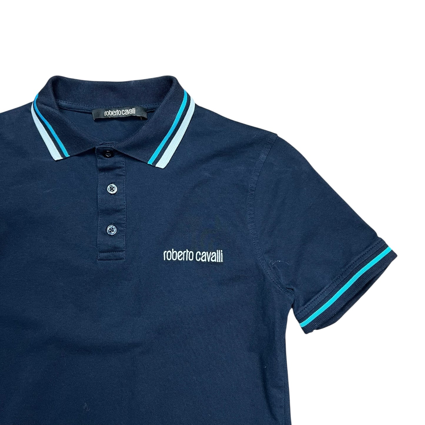 Roberto Cavalli Classic Navy Polo Shirt - S