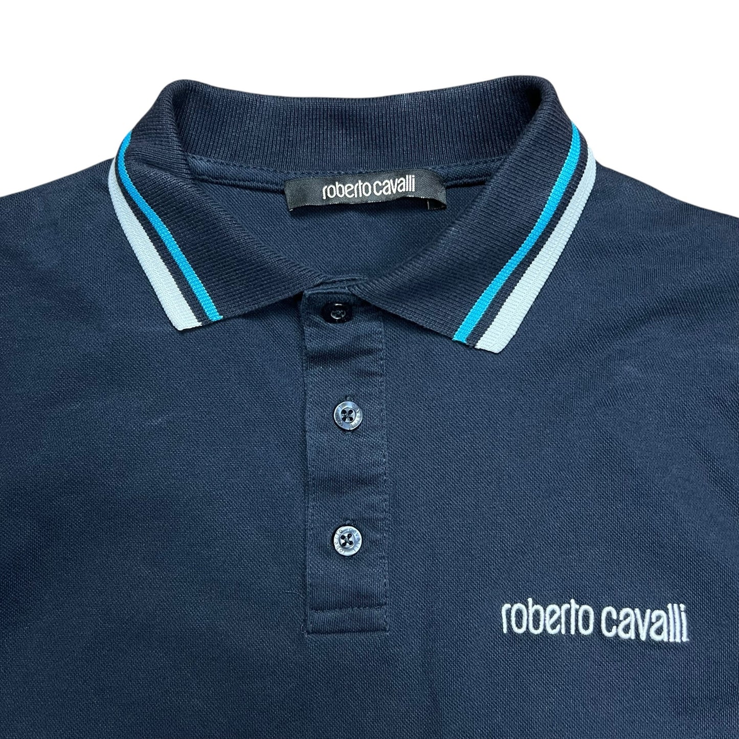 Roberto Cavalli Classic Navy Polo Shirt - S