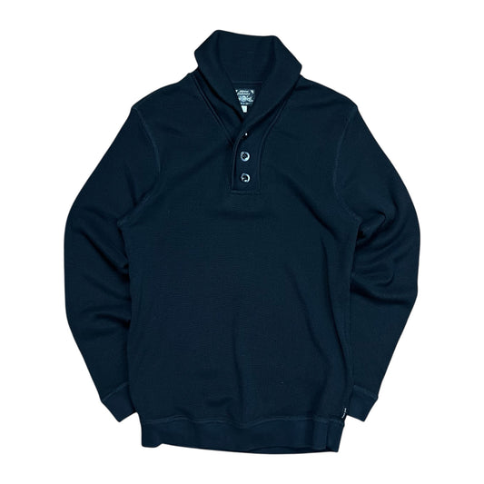 Diesel Waffle Knit Shawl Collar Henley Sweater - M