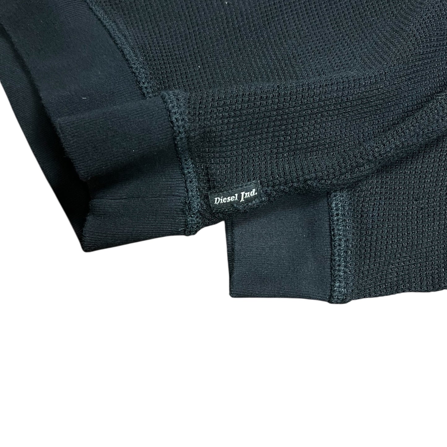 Diesel Waffle Knit Shawl Collar Henley Sweater - M