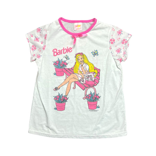 1997 Barbie Floral Sleeve Graphic Baby Tee – XS
