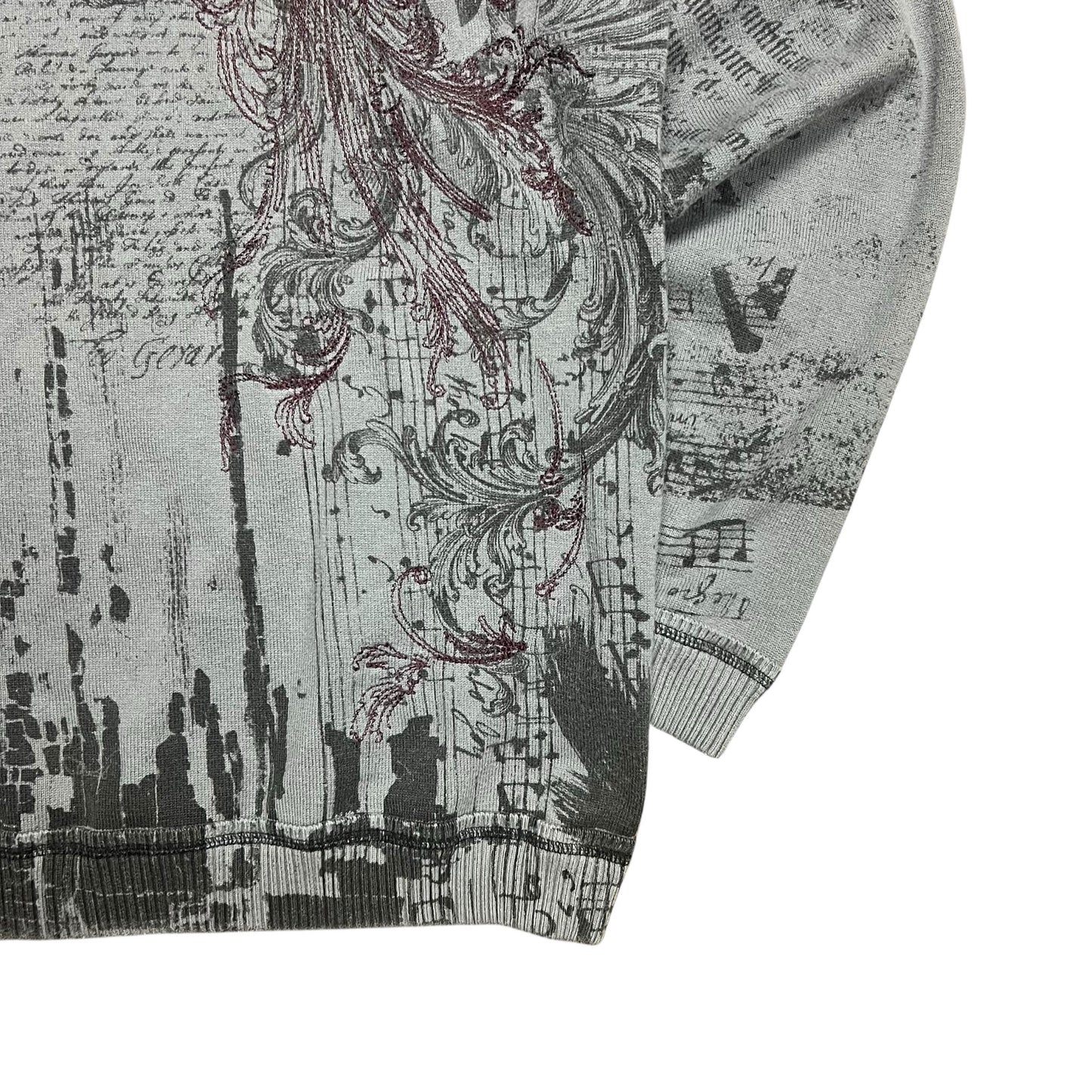 Trash Nouveau All Over Print Gothic Sweatshirt - M