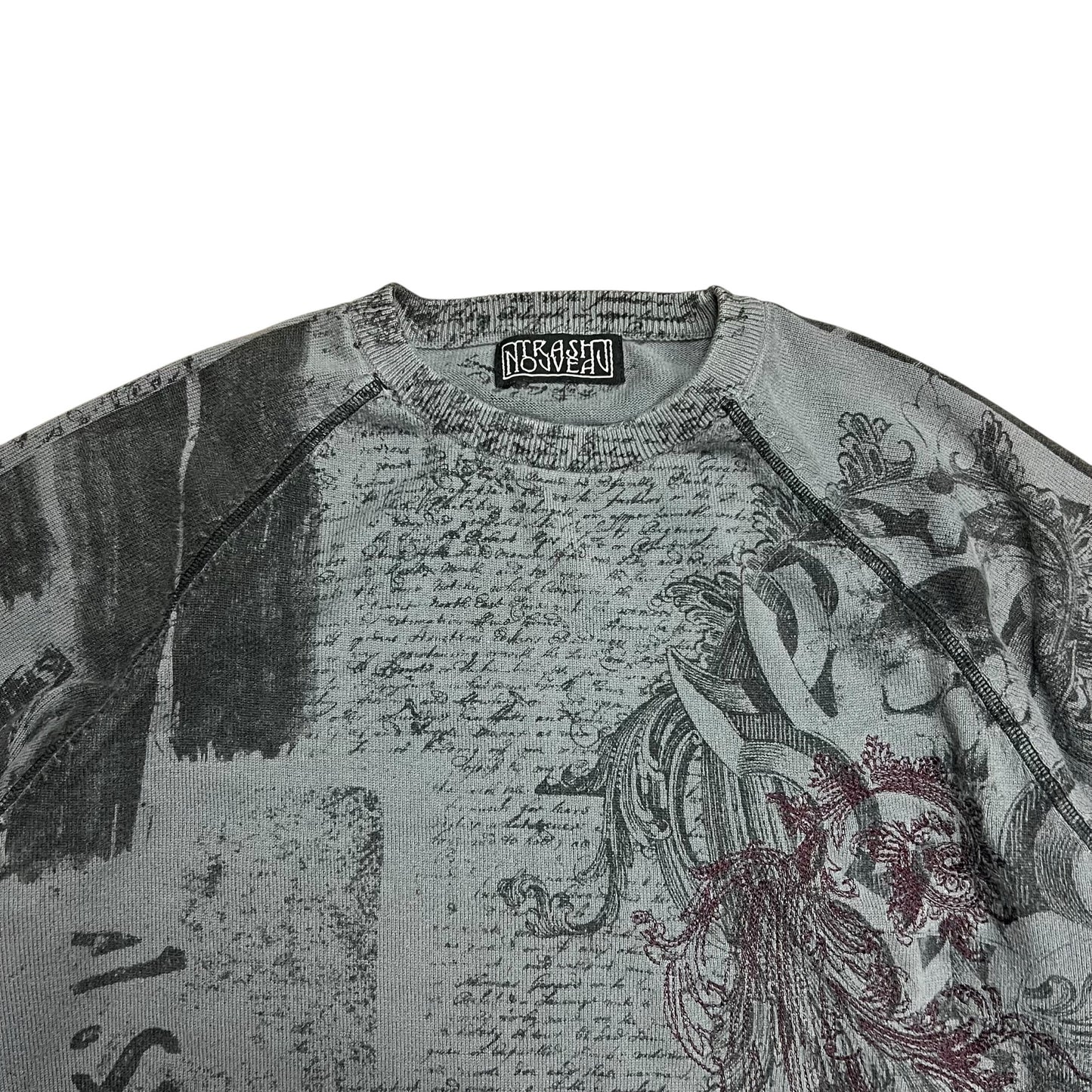 Trash Nouveau All Over Print Gothic Sweatshirt - M