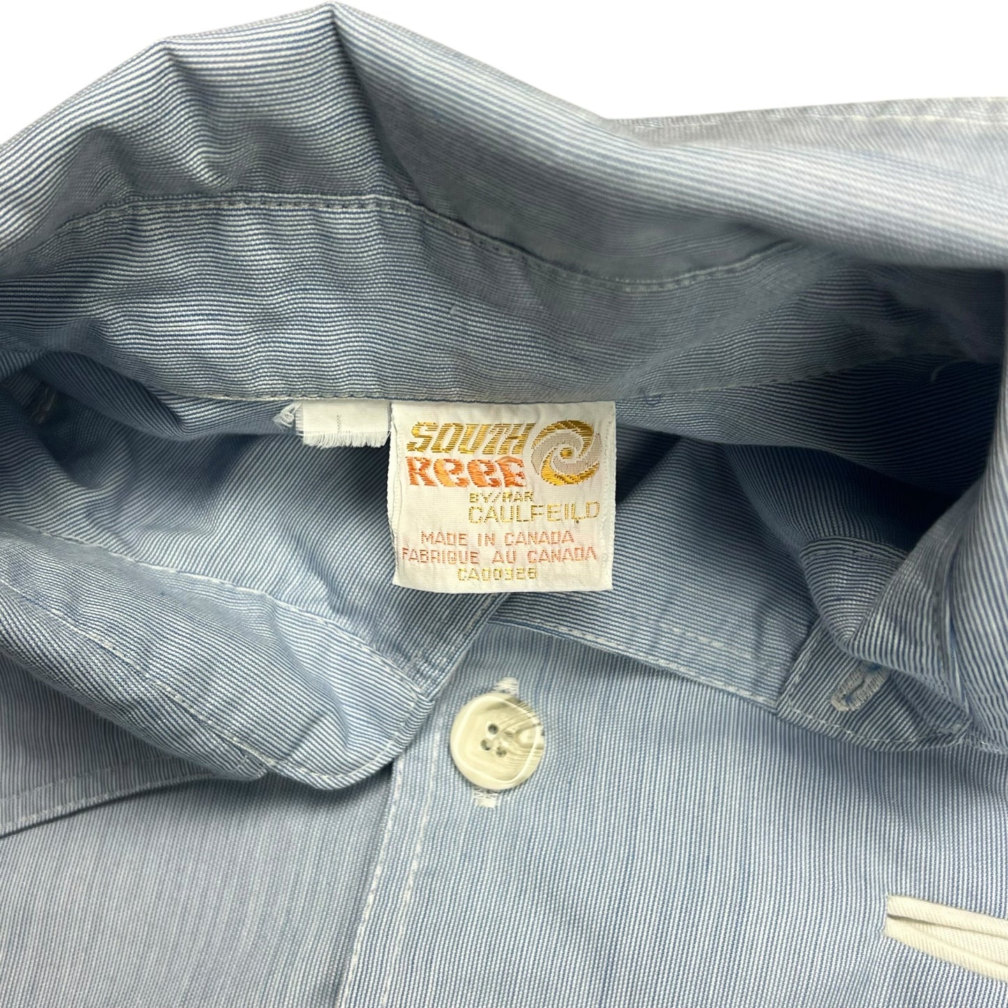 1980s South Reef Striped Short Sleeve Button-Up Shirt - XL