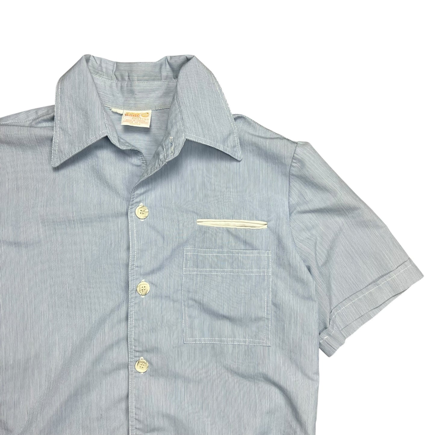 1980s South Reef Striped Short Sleeve Button-Up Shirt - XL