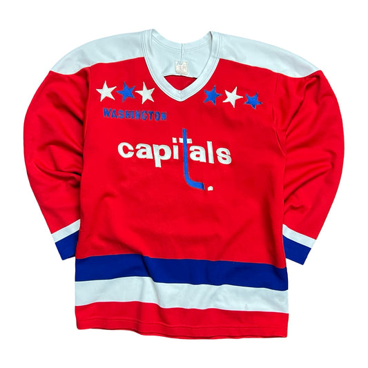 1980s Maska Air Knit Washington Capitals Mike Gartner NHL Jersey - L