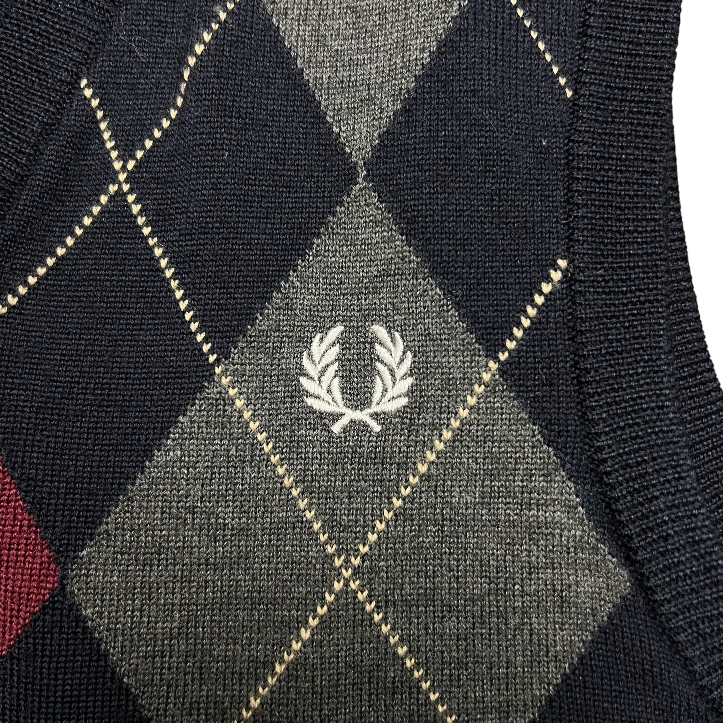 Fred Perry Merino Wool V-Neck Sweater Vest - M