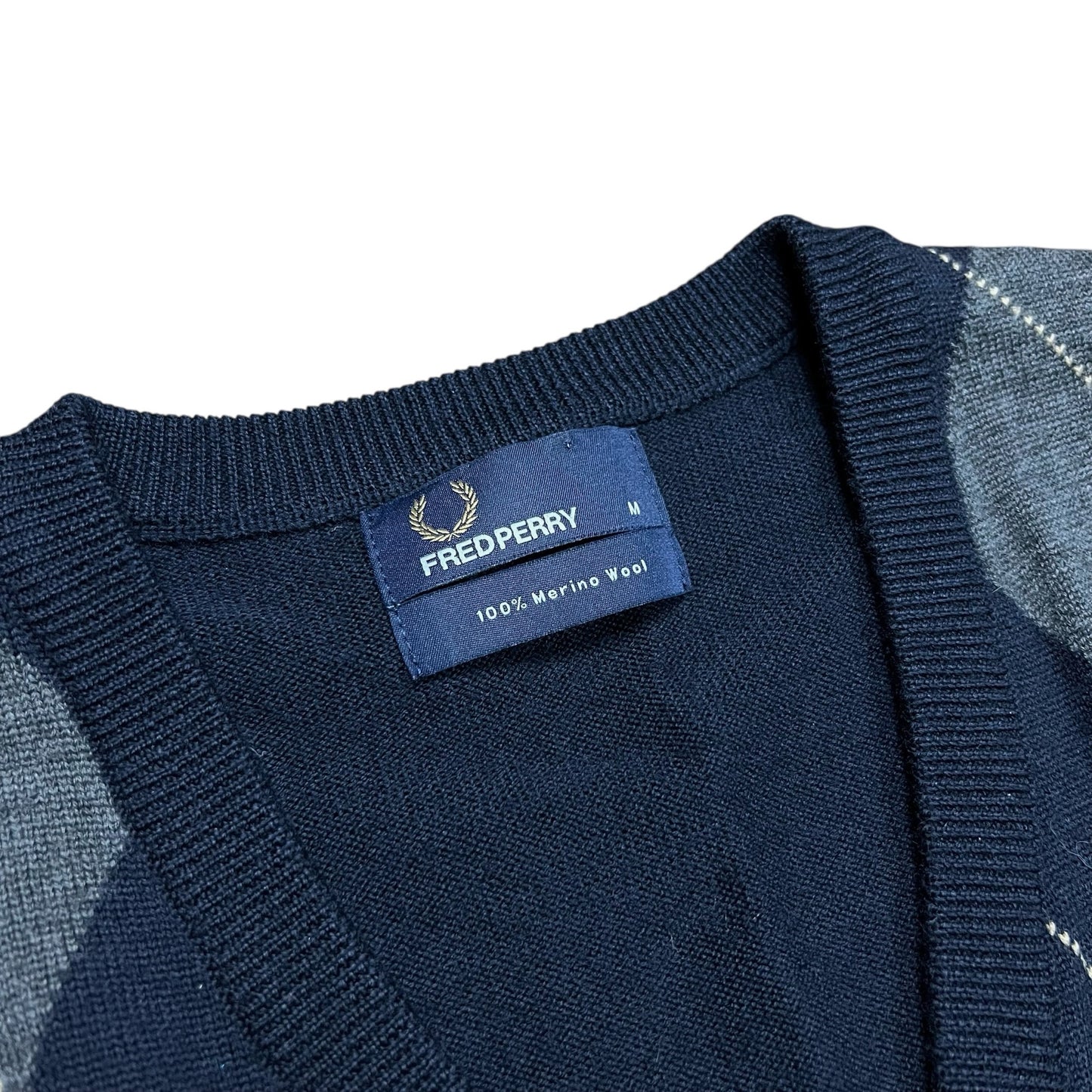 Fred Perry Merino Wool V-Neck Sweater Vest - M