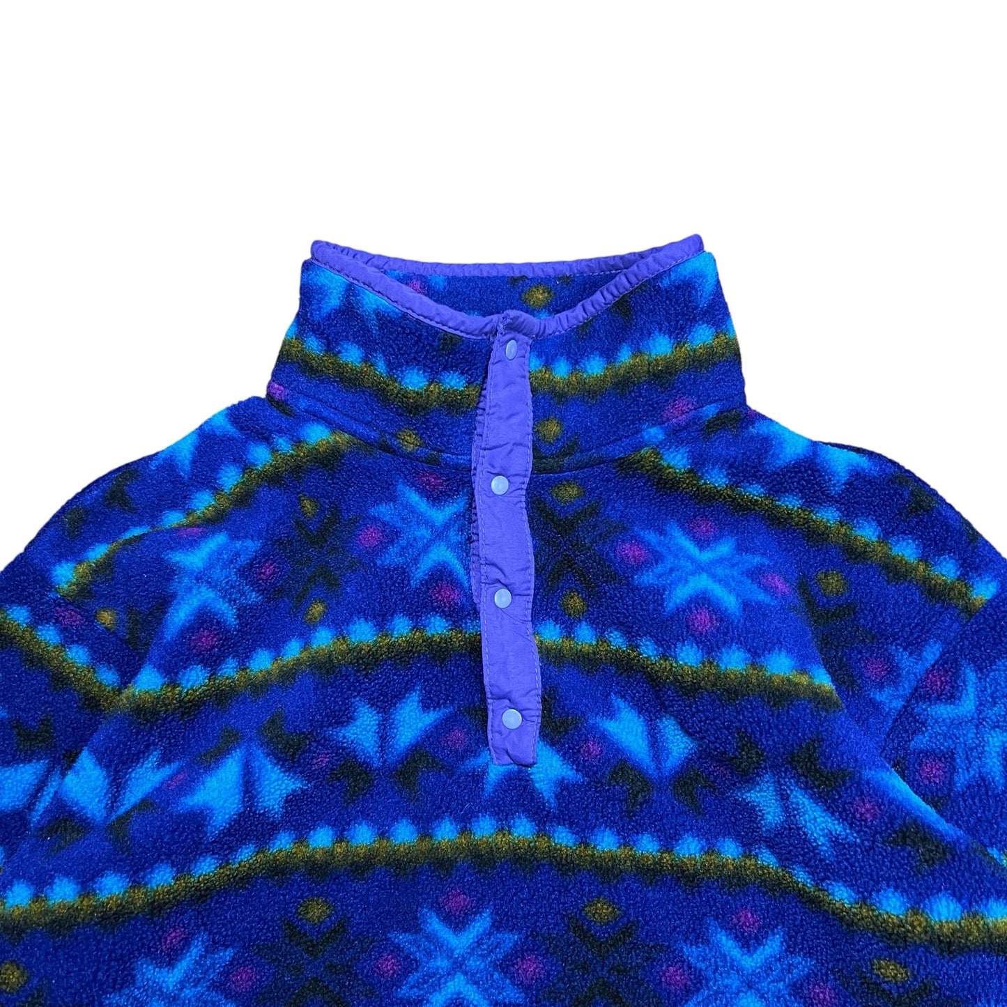 L.L. Bean Aztec Snap Neck Fleece Pullover - S