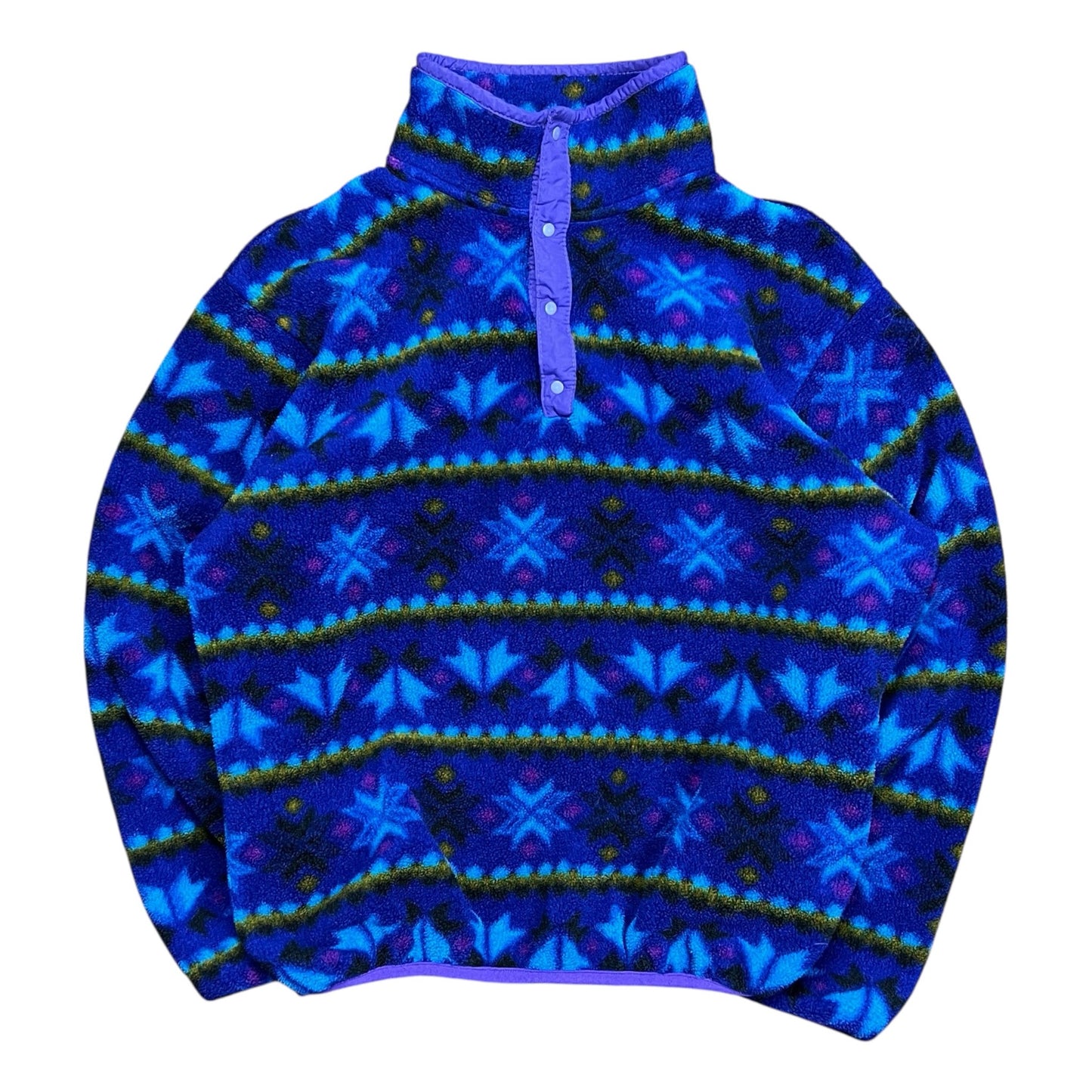 L.L. Bean Aztec Snap Neck Fleece Pullover - S