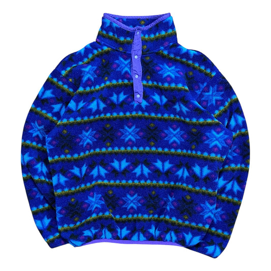 L.L. Bean Aztec Snap Neck Fleece Pullover - S