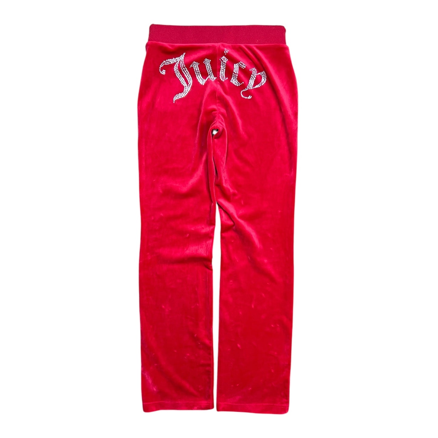 Juicy Couture Red Velour Rhinestone Sweatpants - S