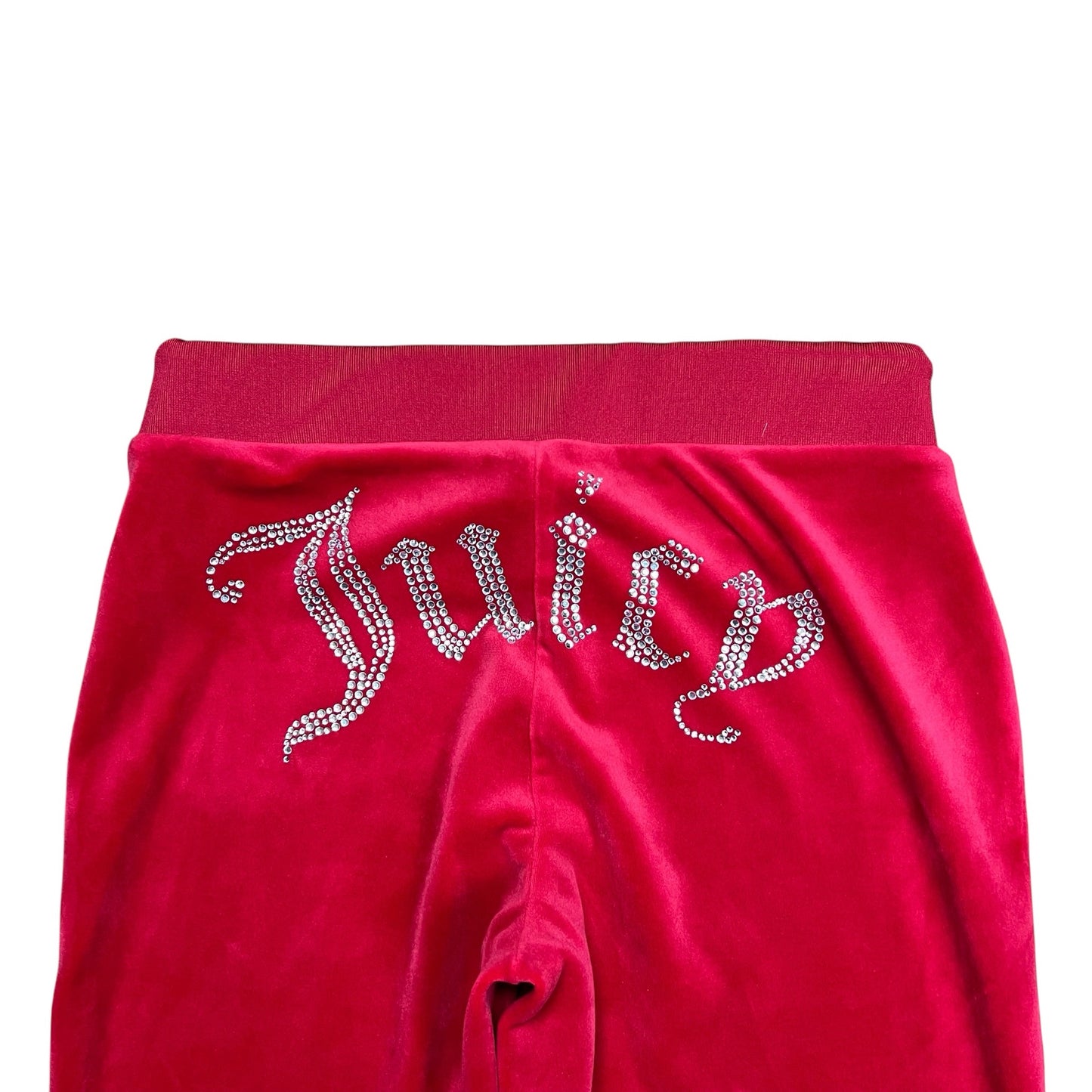 Juicy Couture Red Velour Rhinestone Sweatpants - S