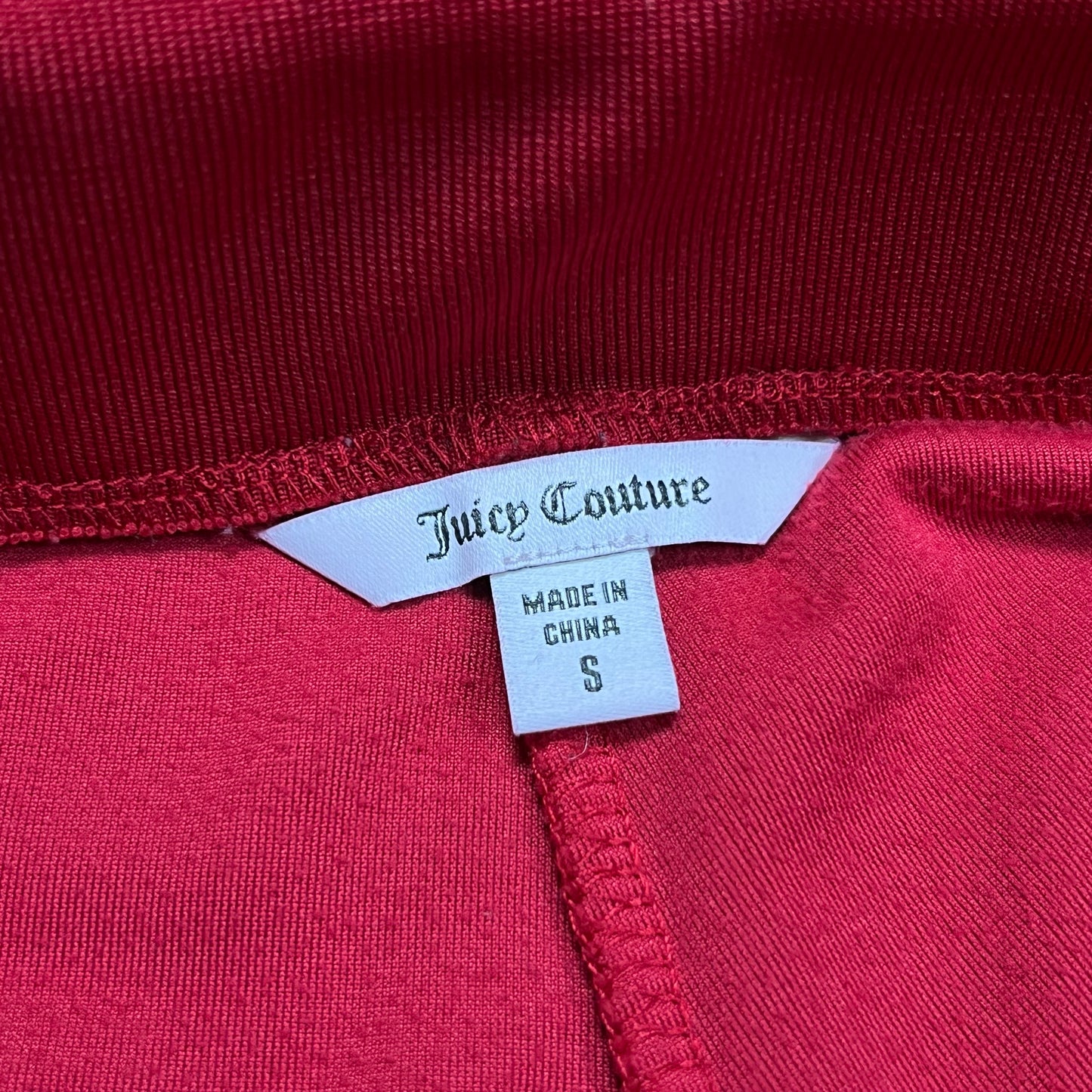 Juicy Couture Red Velour Rhinestone Sweatpants - S